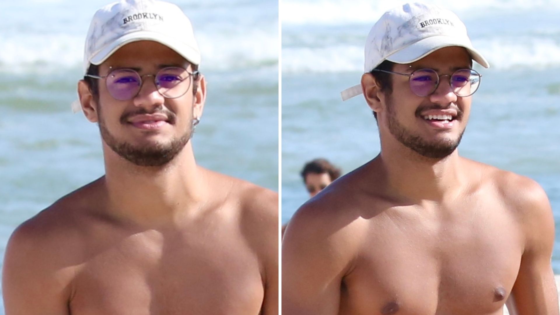 Fora do BBB, Gabriel Santana atrai fotógrafos em passeio sem camisa no Rio