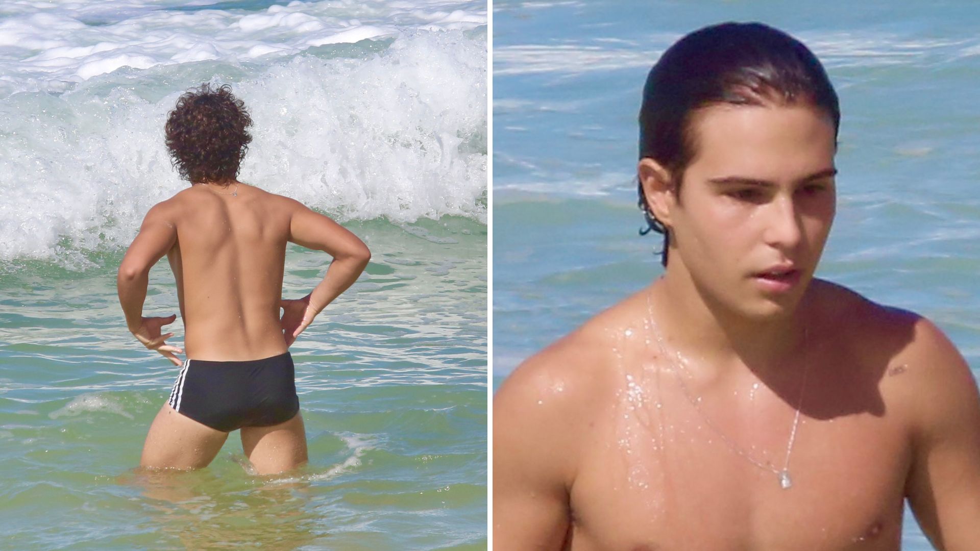 Ele cresceu! Galã de ‘Poliana’,  Igor Jansen exibe corpo musculoso ao tomar banho de mar
