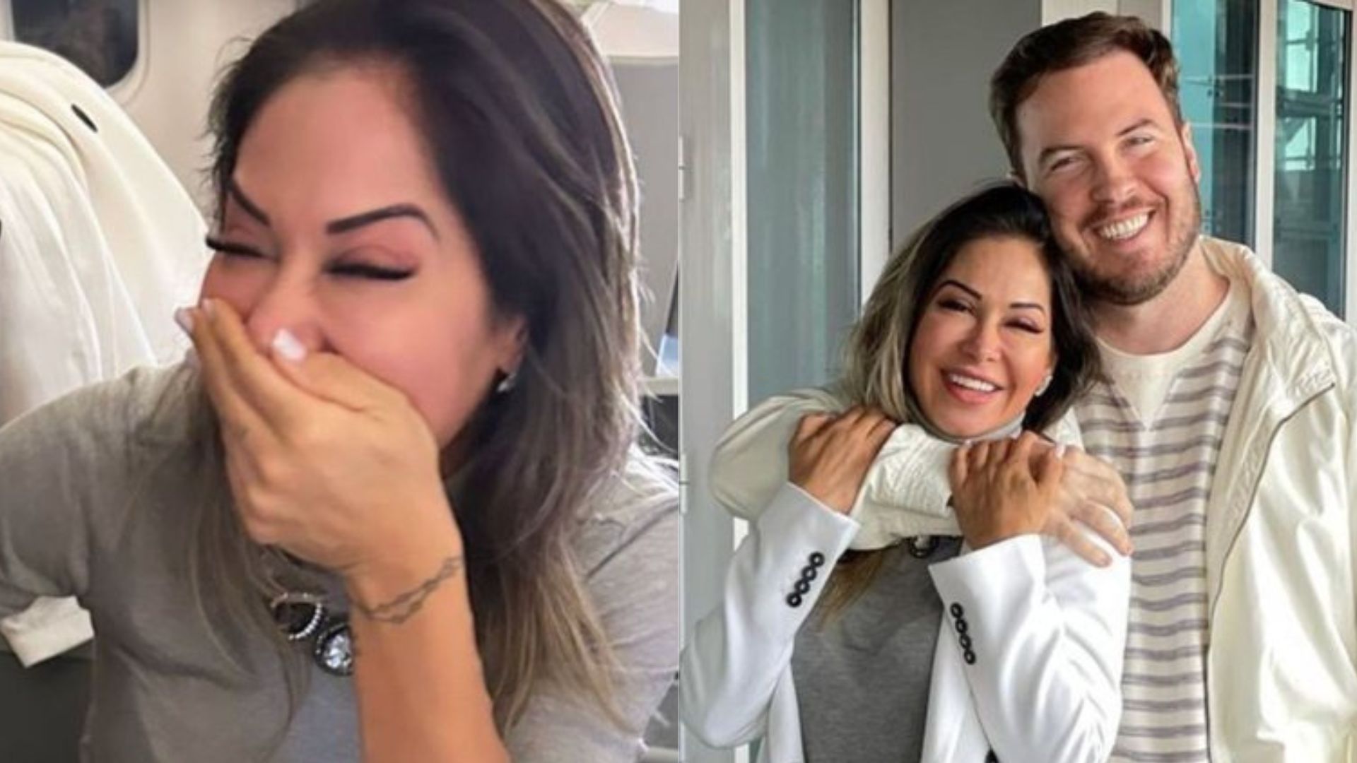 Maíra Cardi se emociona com surpresa do namorado em voo: “Avião inteiro parou”