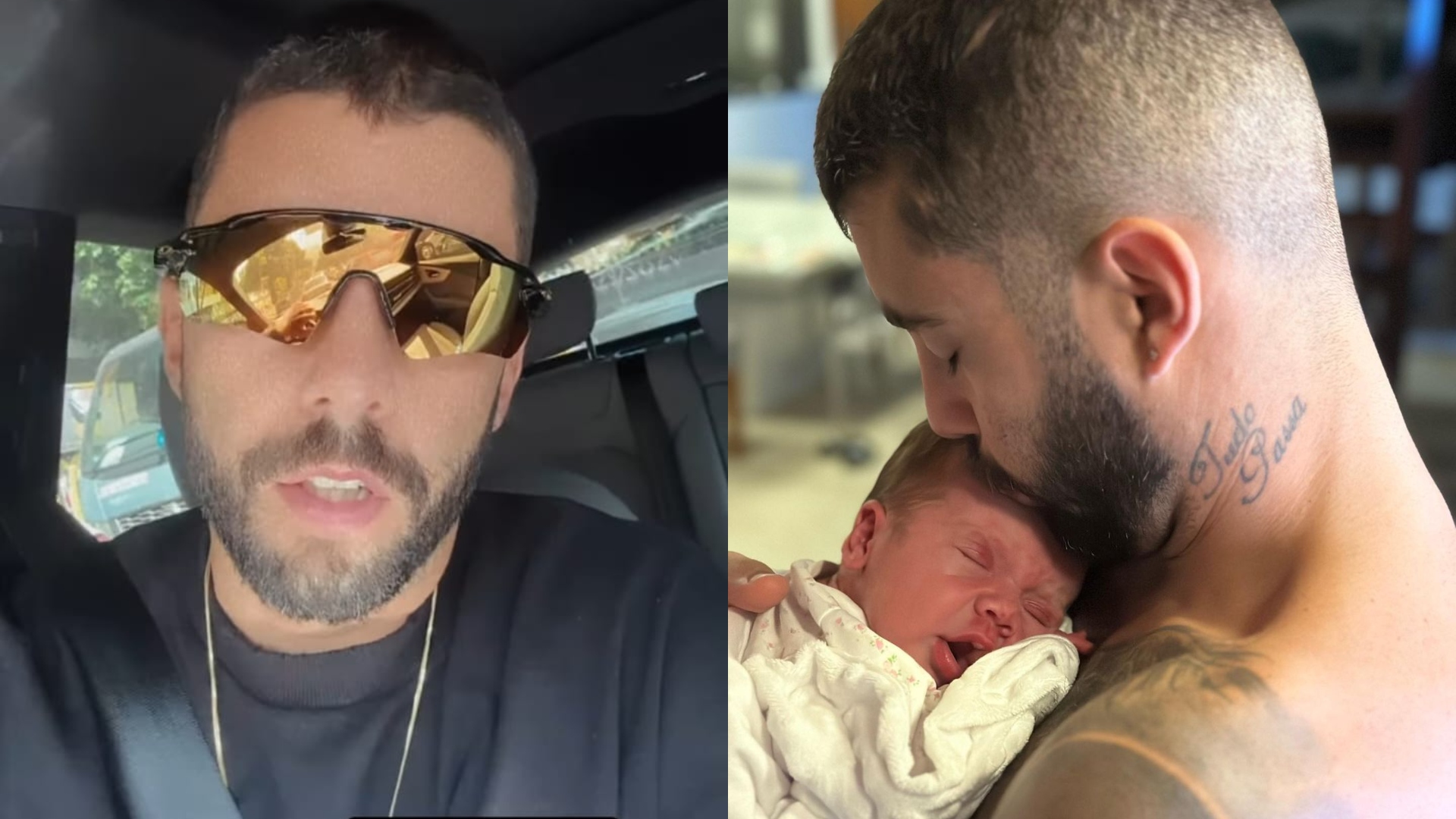 Pedro Scooby se despede da esposa e da filha caçula e desabafa: “Saudade”