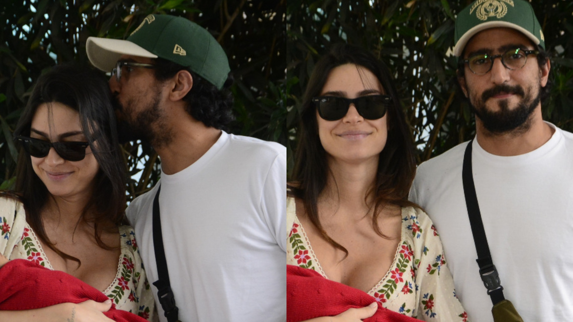 Linda demais! Thaila Ayala e Renato Goes deixam a maternidade com Tereza no colo