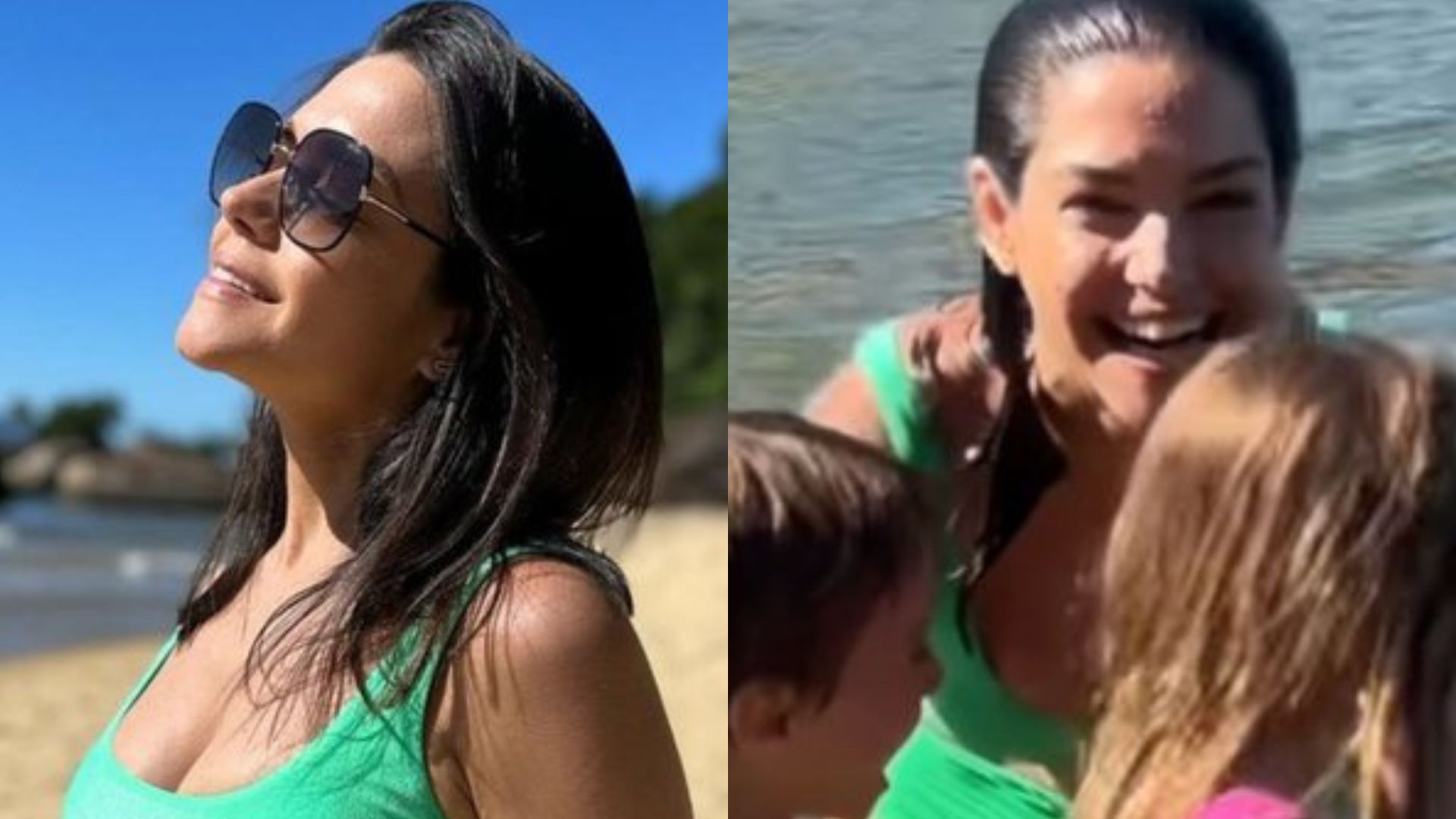 Thais Fersoza surge de maiô recortado e impressiona com barriga negativa: “Mamãe gata”