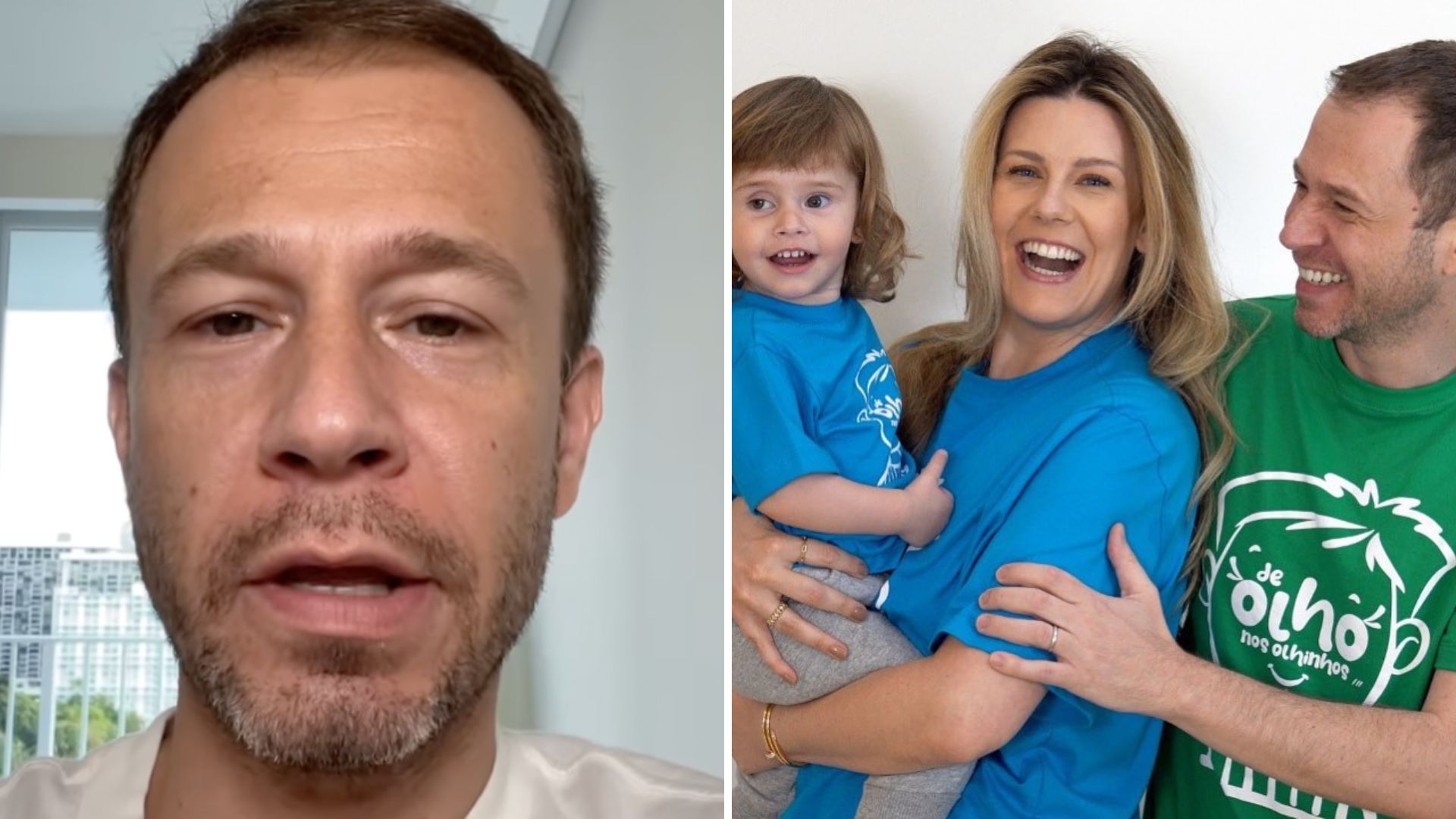 Tiago Leifert reaparece após 4 meses e cita quadro clínico da filha: “Tivemos que parar”