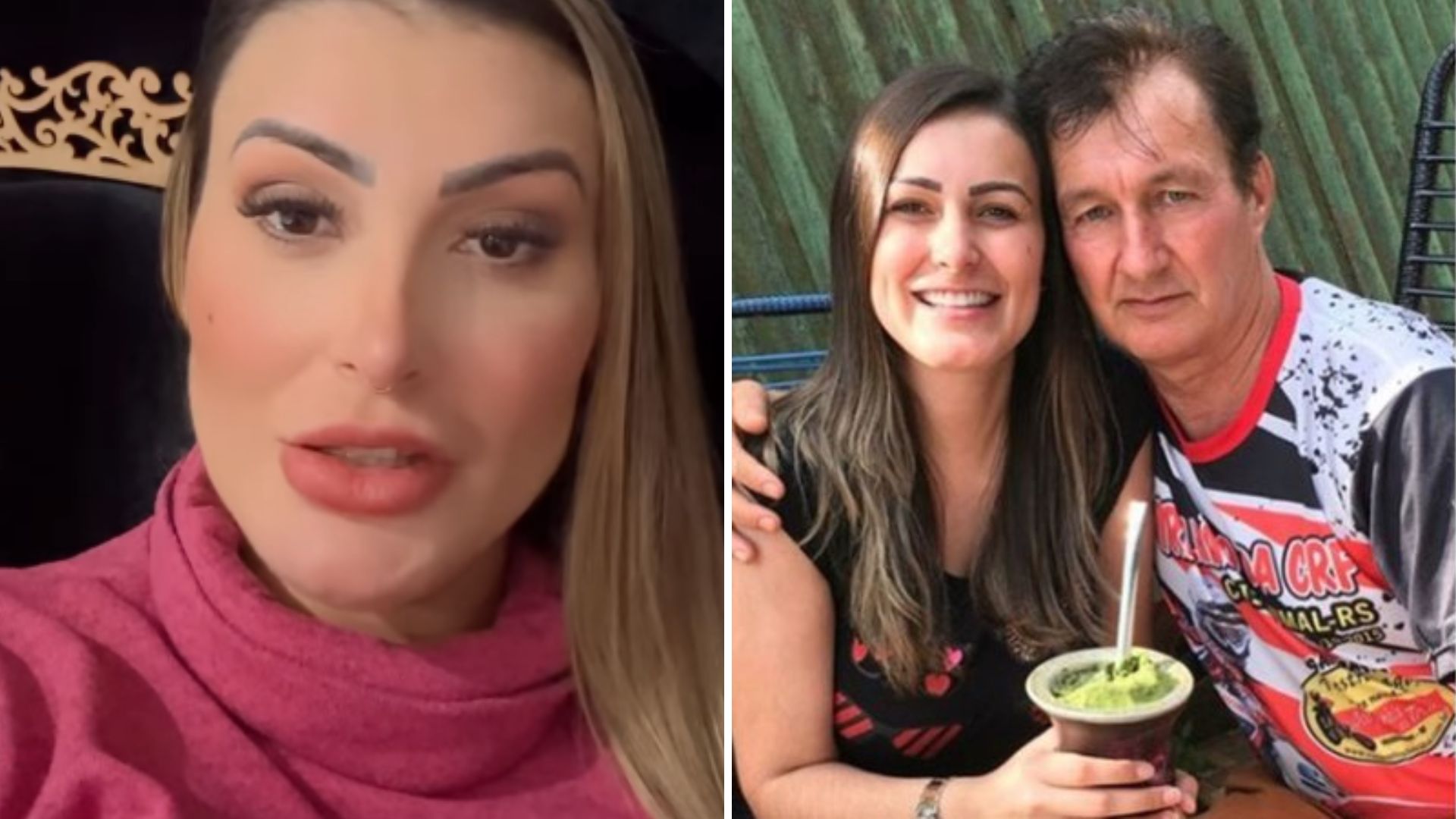 Andressa Urach se irrita após ser esculachada pelo próprio pai: “Quer fama”