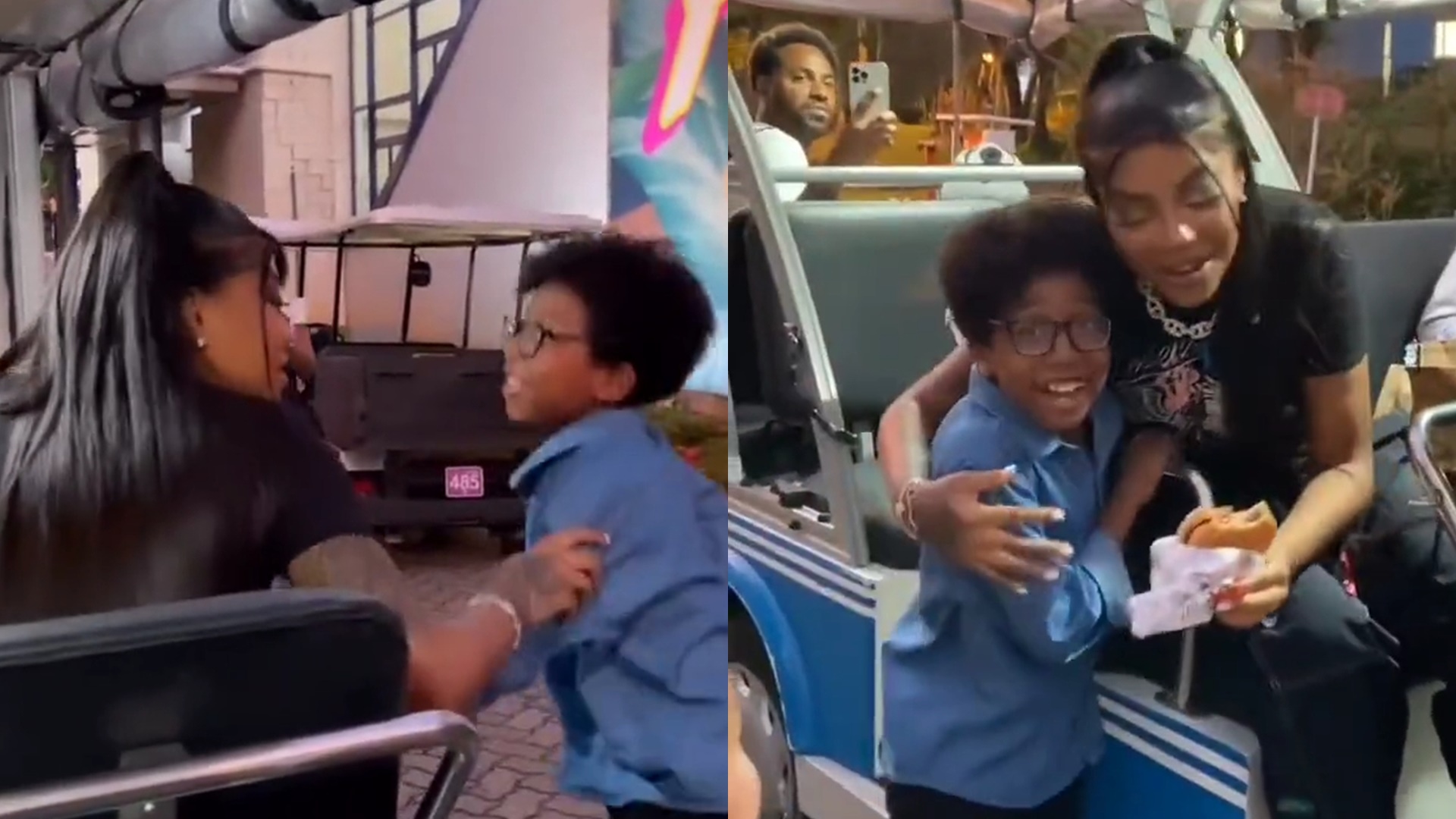 Ator mirim fica eufórico ao conhecer Ludmilla nos bastidores da Globo: “Estou suando”