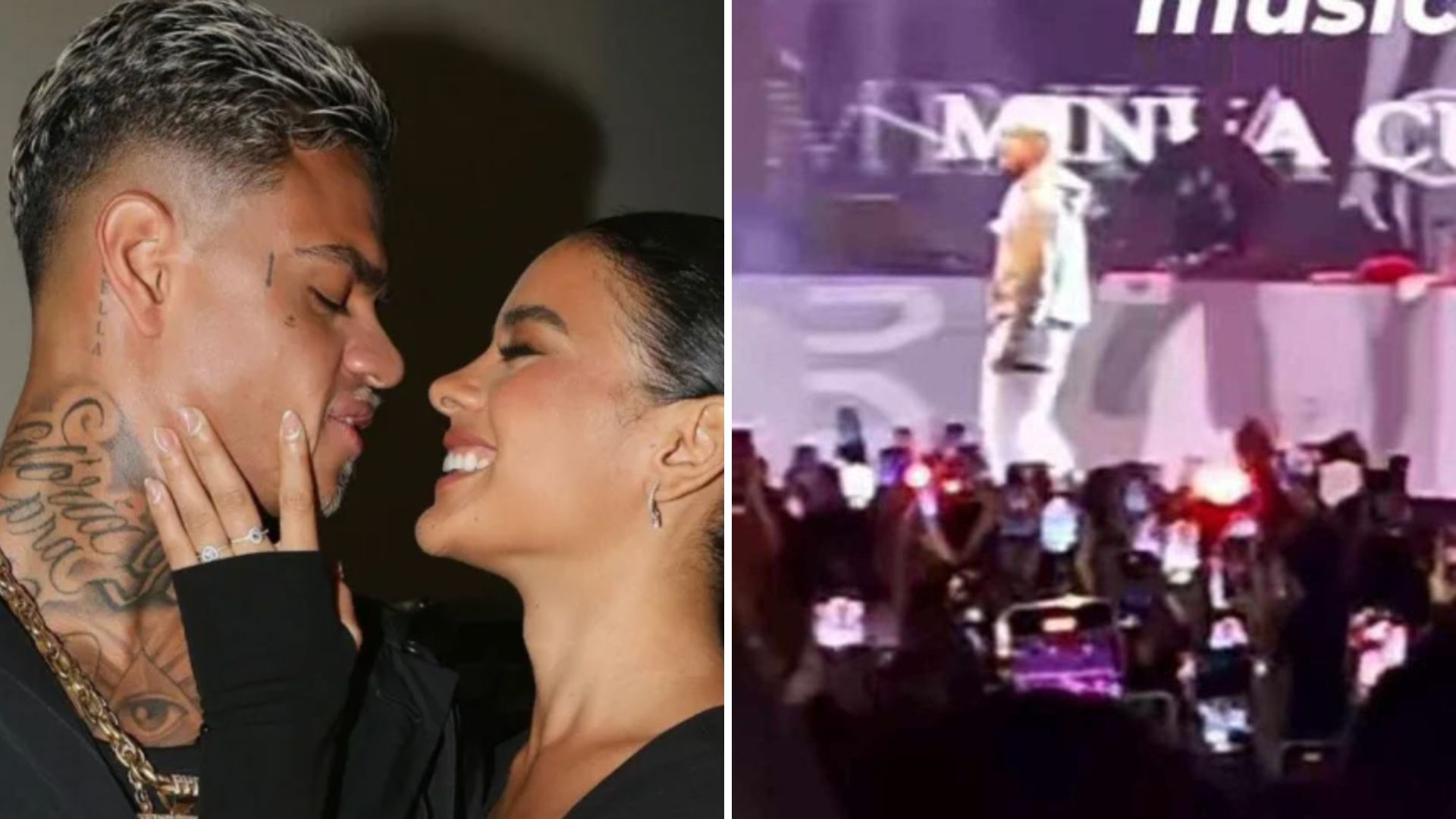Acusado de trair Bella Campos, MC Cabelinho surpreende com recado em show; veja vídeo