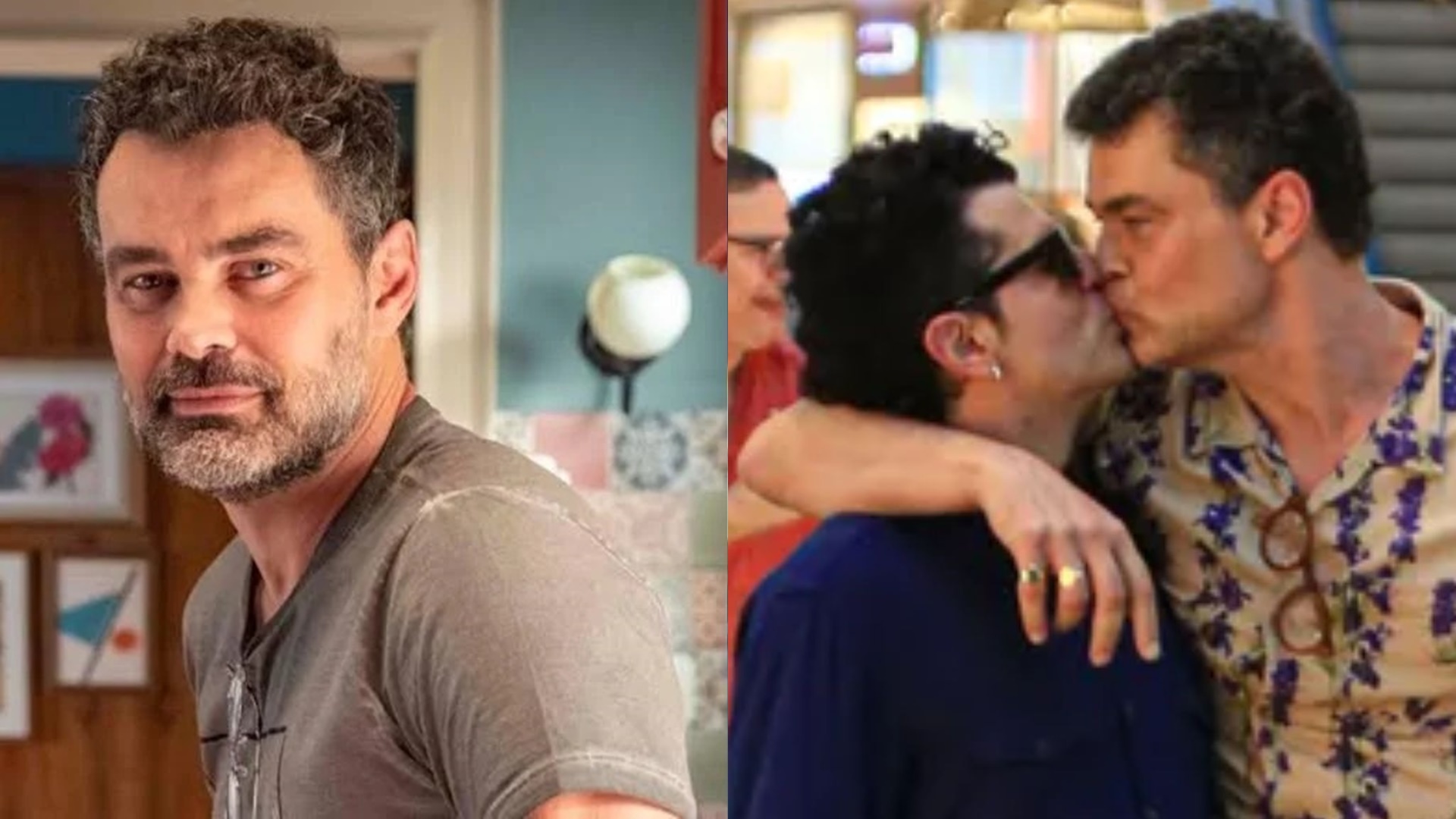 Casado com autor da Globo, Carmo Dalla Vecchia justifica beijão em outro homem