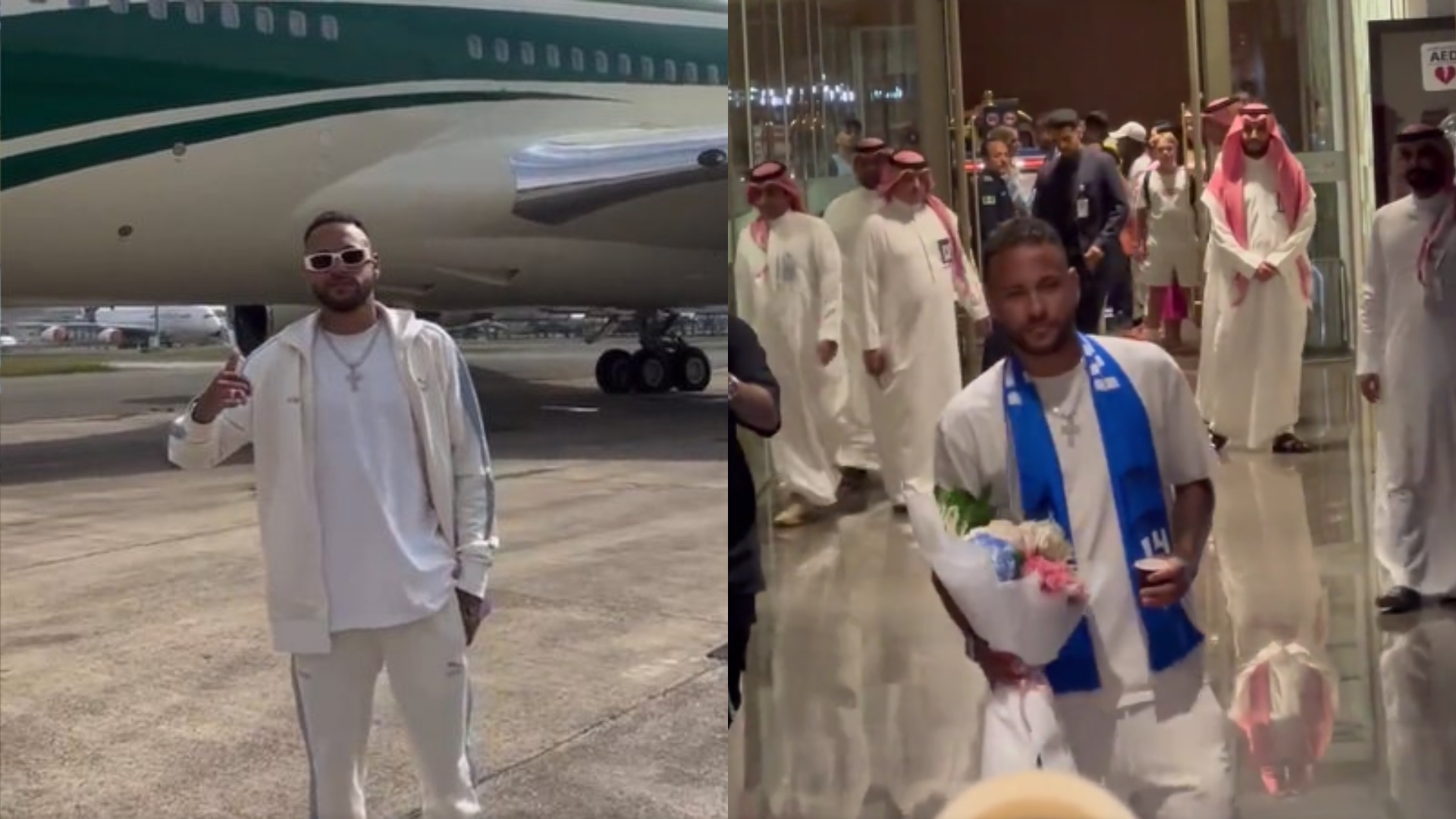 Carona luxuosa e crucifixo brilhante: Chegada de Neymar na Arábia Saudita causa alvoroço