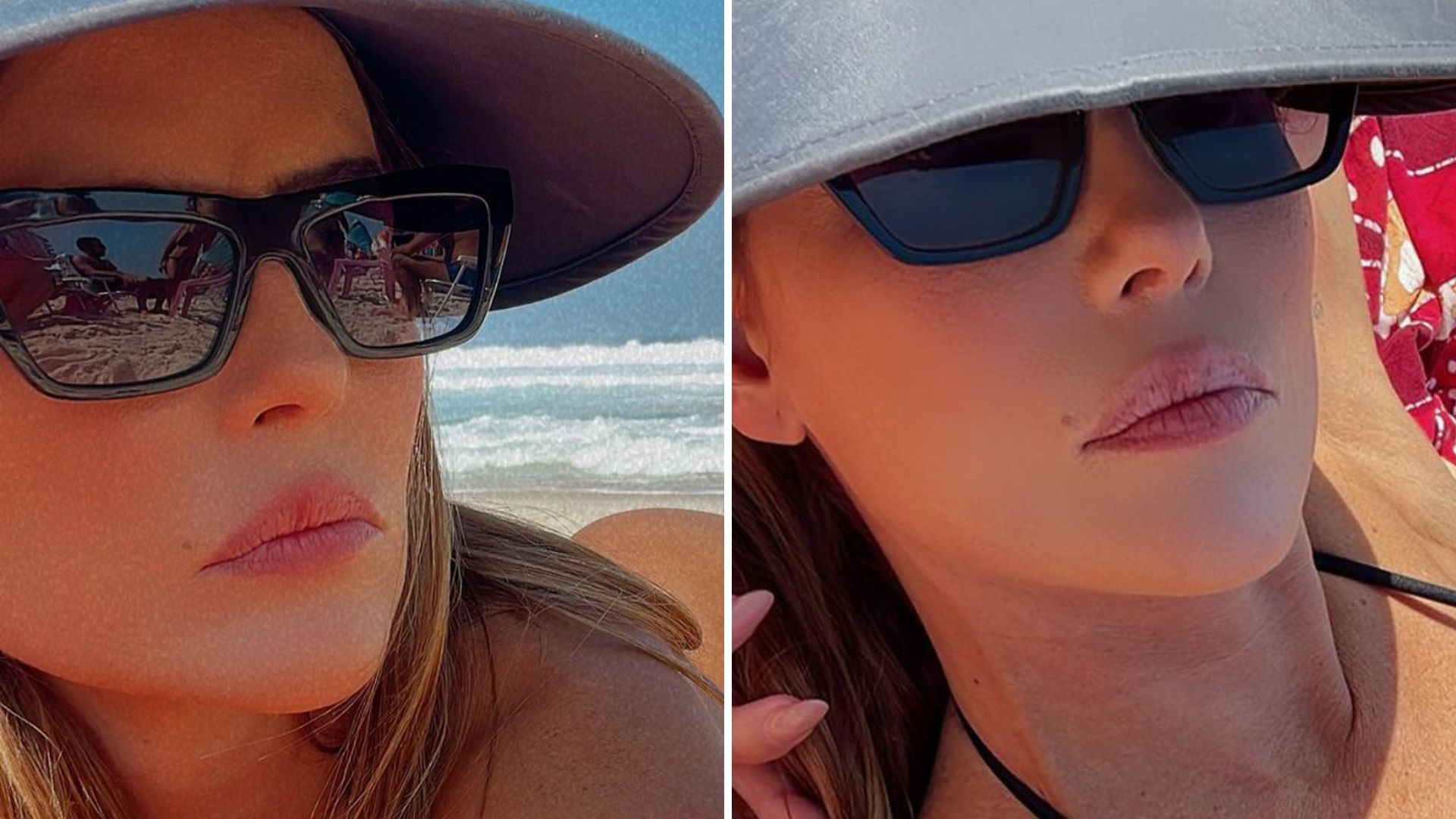 Deborah Secco exagera no visual e ostenta corpo magérrimo na praia: “Uma loucura”