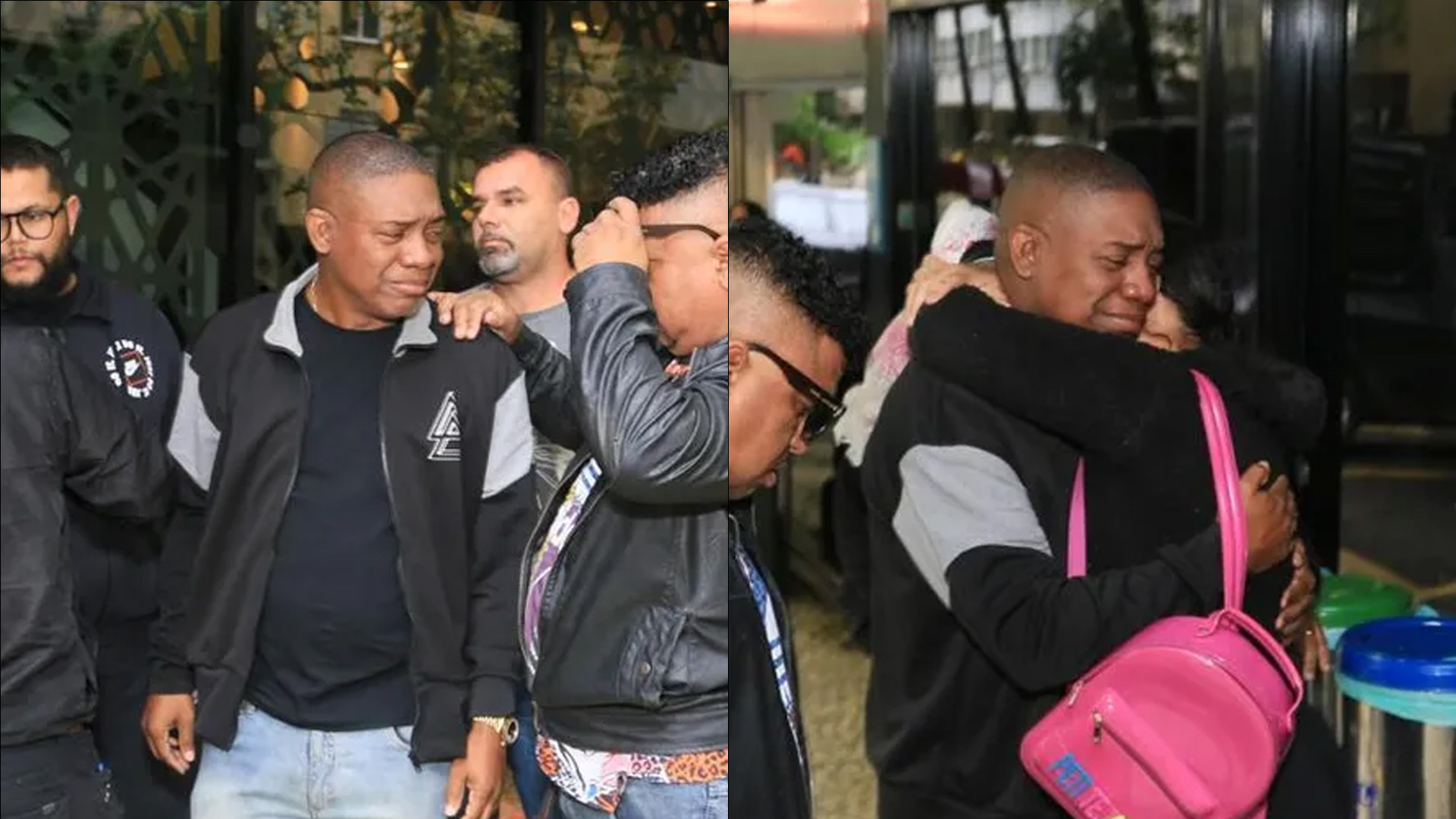 Irmão de MC Marcinho é consolado em frente ao hospital que cantor morreu