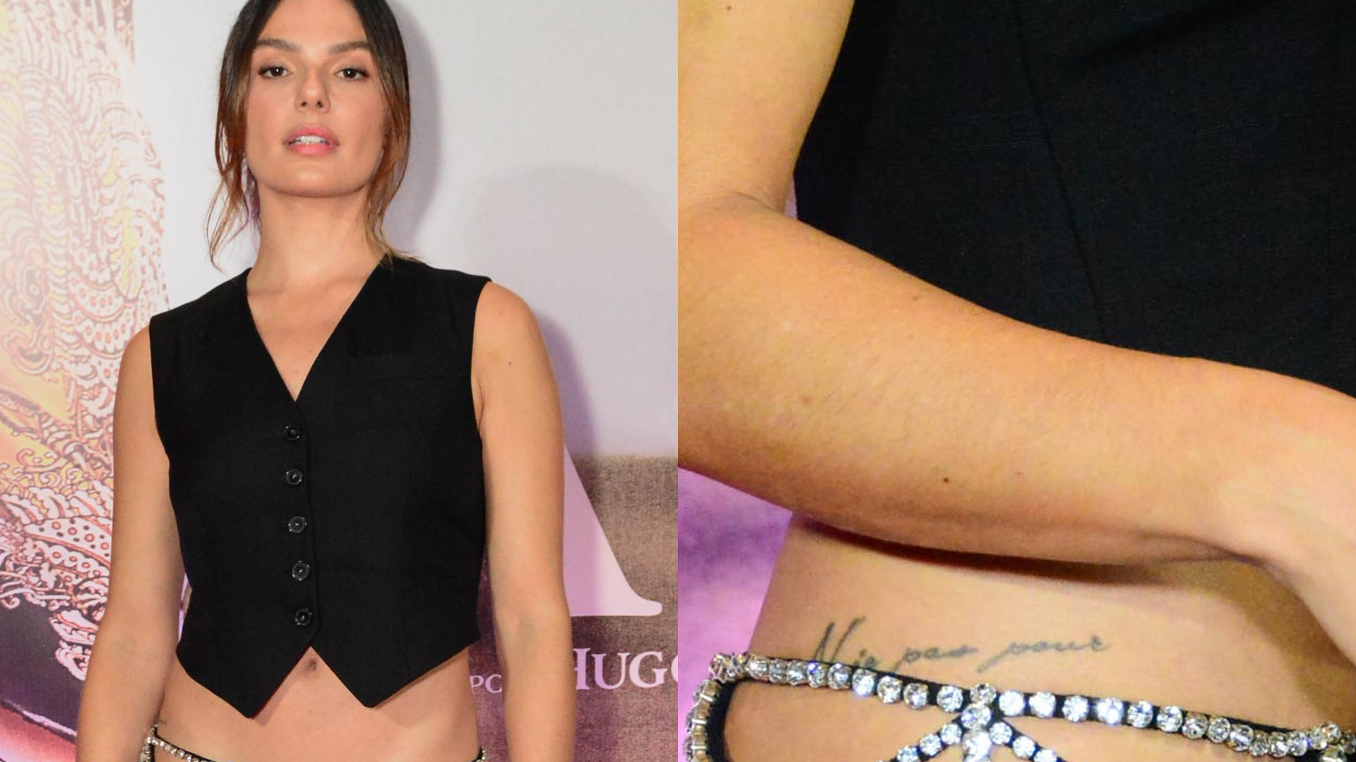 Com recorte estratégico, Isis Valverde causa com look sem calcinha em pré-estreia