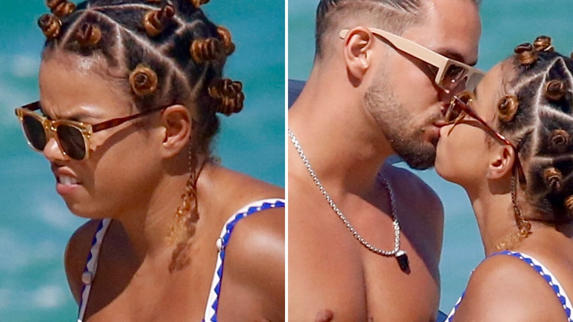 Tá enorme! Grávida, Jennifer Nascimento mostra barrigão ao ir à praia com o marido