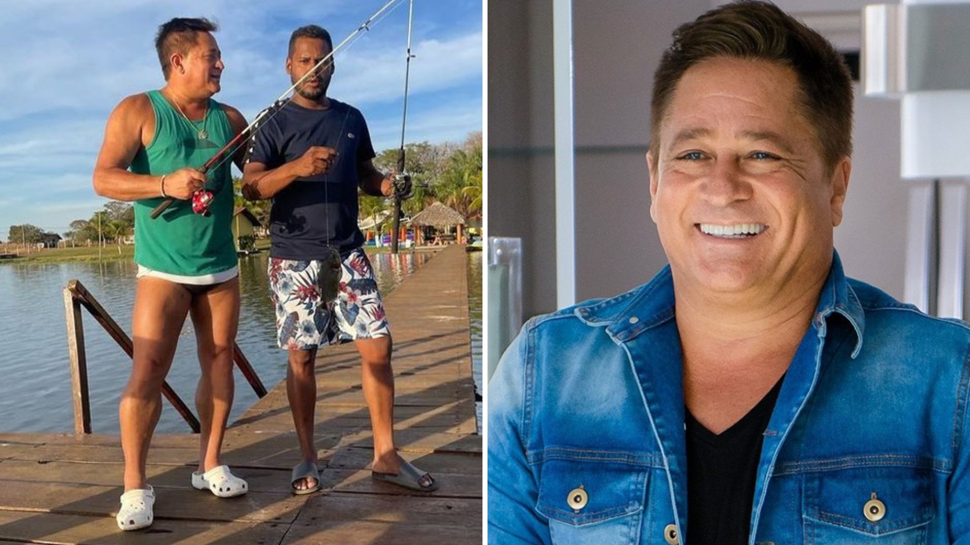 Leonardo exibe físico invejável em pescaria e surpreende fãs: “Treinando”