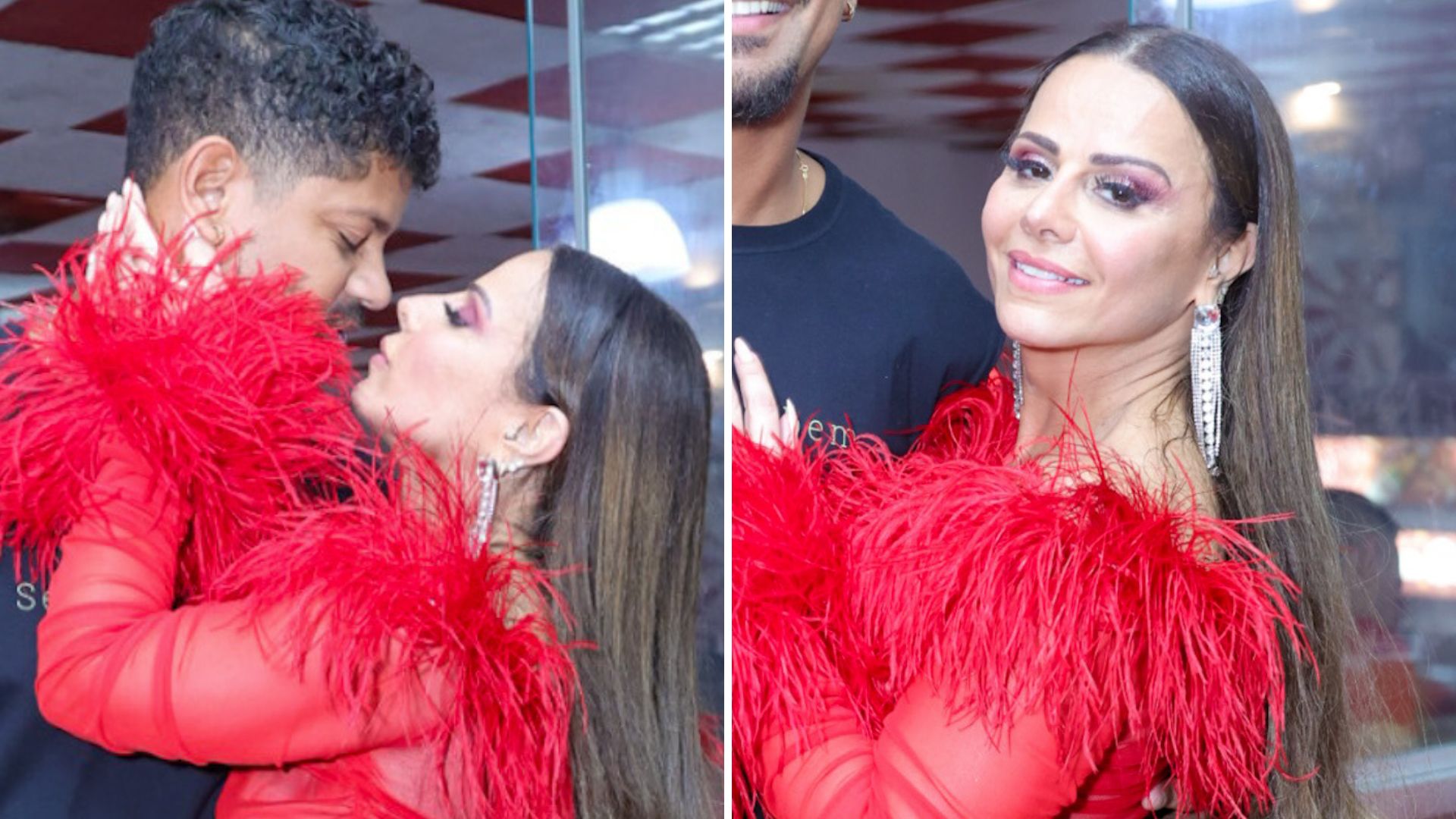 Recauchutada, Viviane Araújo surge com vestido transparente e exibe corpo sequinho