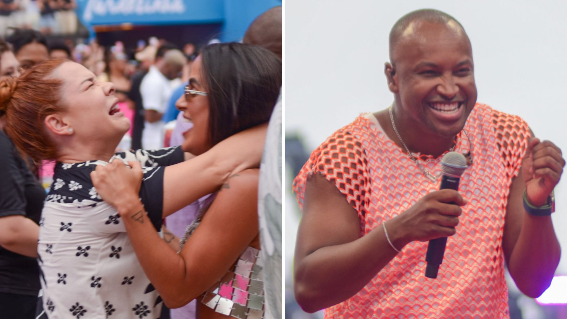 Maduras, Fernanda Souza e Carol Peixinho se encontram em show de Thiaguinho