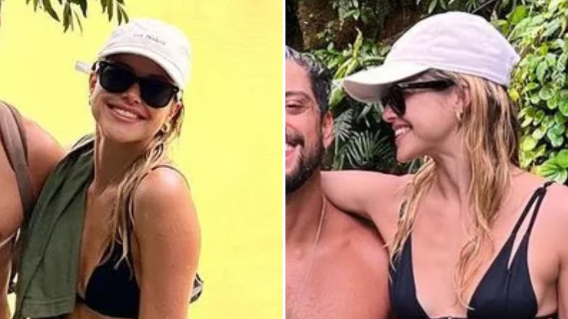Agatha Moreira aproveita dia de descanso e curte cachoeira agarradinha de Rodrigo Simas
