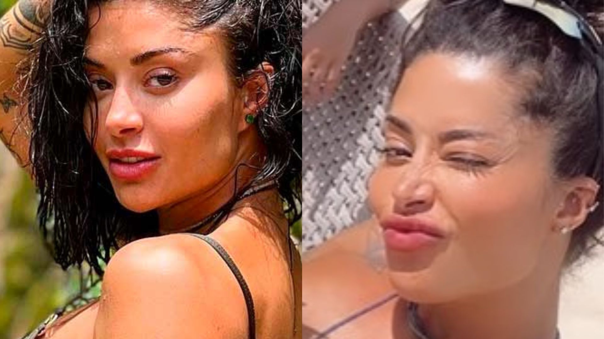 De biquíni, Aline Campos não cobre quase nada e curte ao lado de DJ famosa: “Minha”