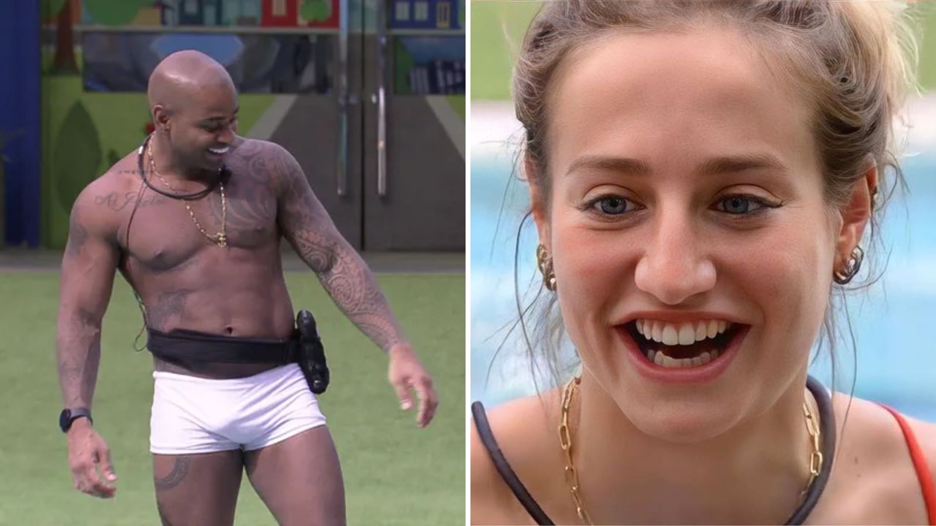 BBB23: Bruna Griphao brinca ao ver Cezar de sunga branca: “Não tem condição”