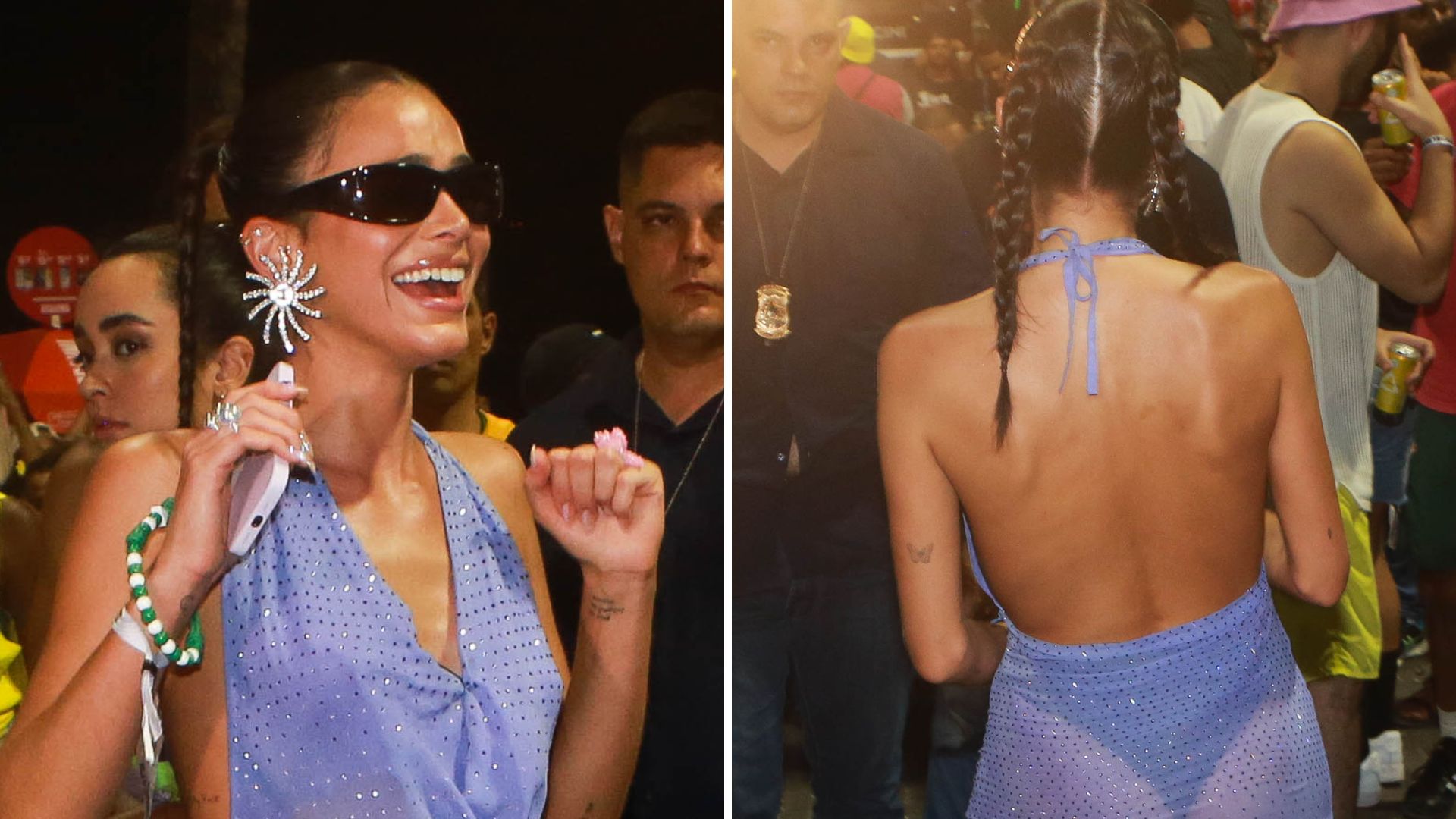 Bruna Marquezine paga calcinha ao escolher vestido transparente para bloco de Carnaval