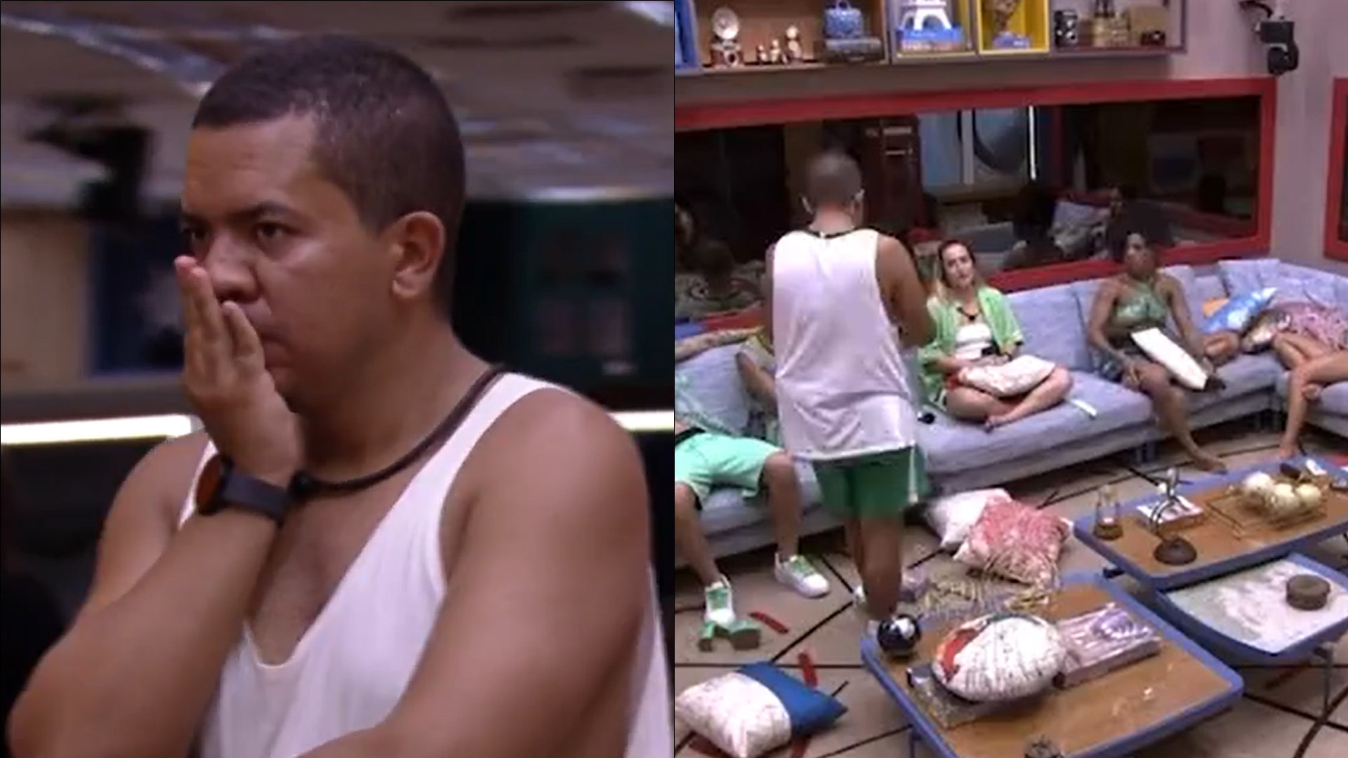 BBB23: Bêbado, Bruno destrói decoração e machuca Bruna Griphao: “Passou do ponto”