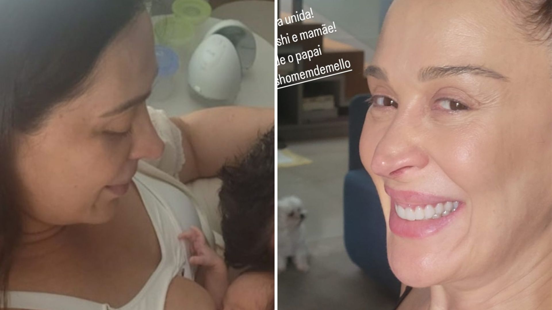 Claudia Raia amamenta filho caçula e exalta parceria do marido: “A gente faz”