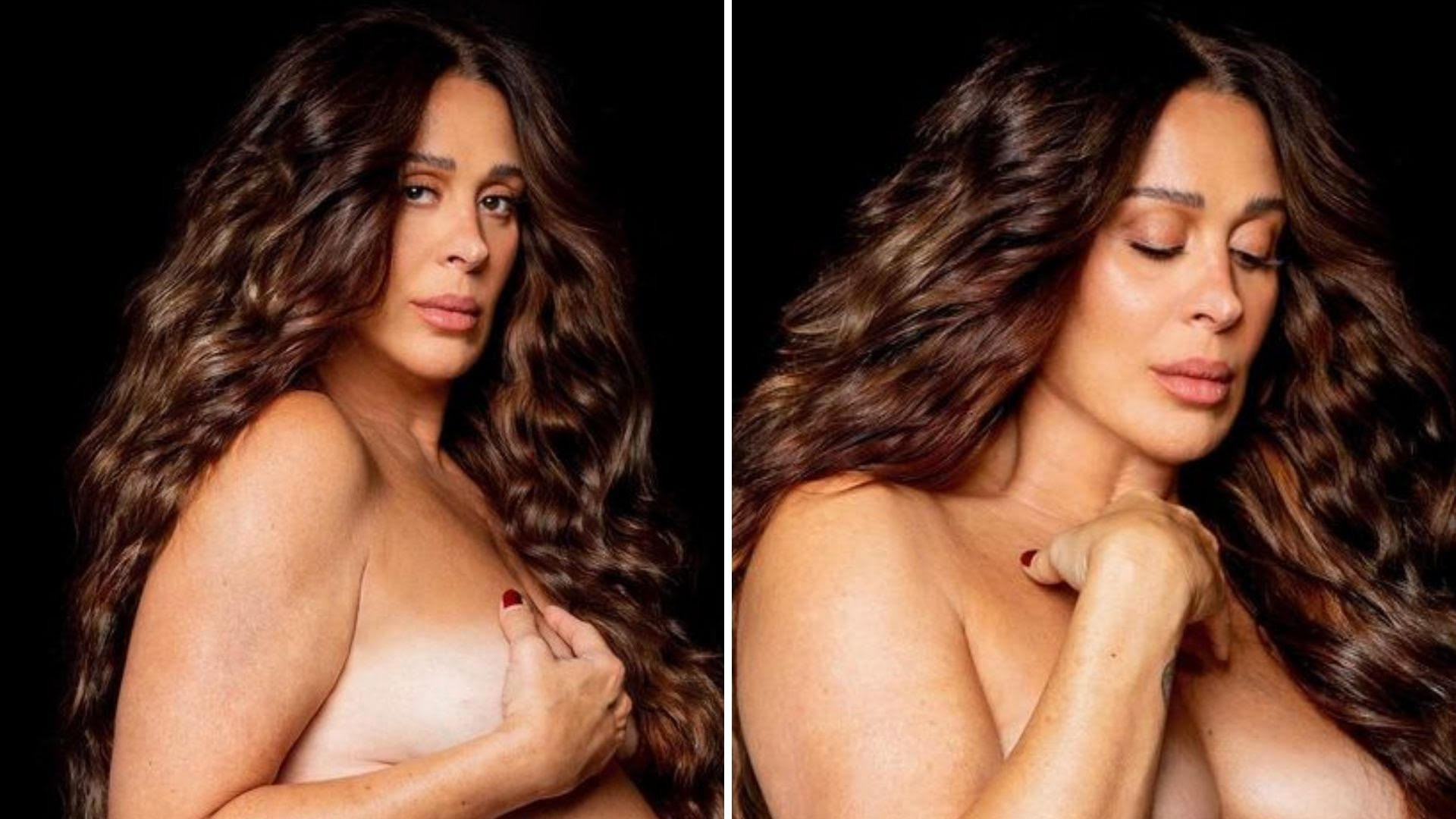 Claudia Raia faz ensaio de gestante completamente nua e exibe barrigão: “Amor”