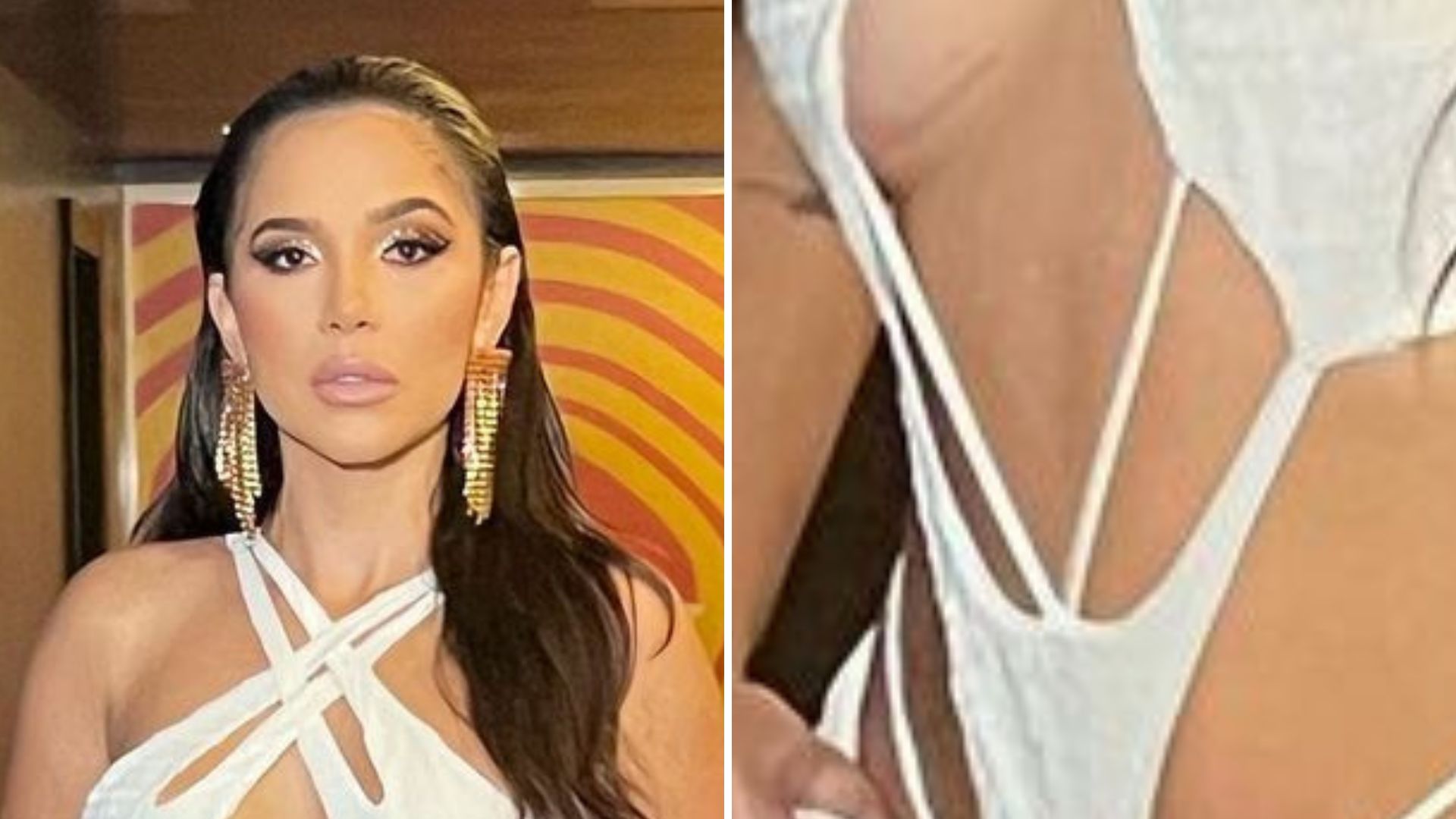 Ex-BBB Gizelly Bicalho dispensa lingerie e arrasa com vestido decotado em Carnaval: “Passo mal”