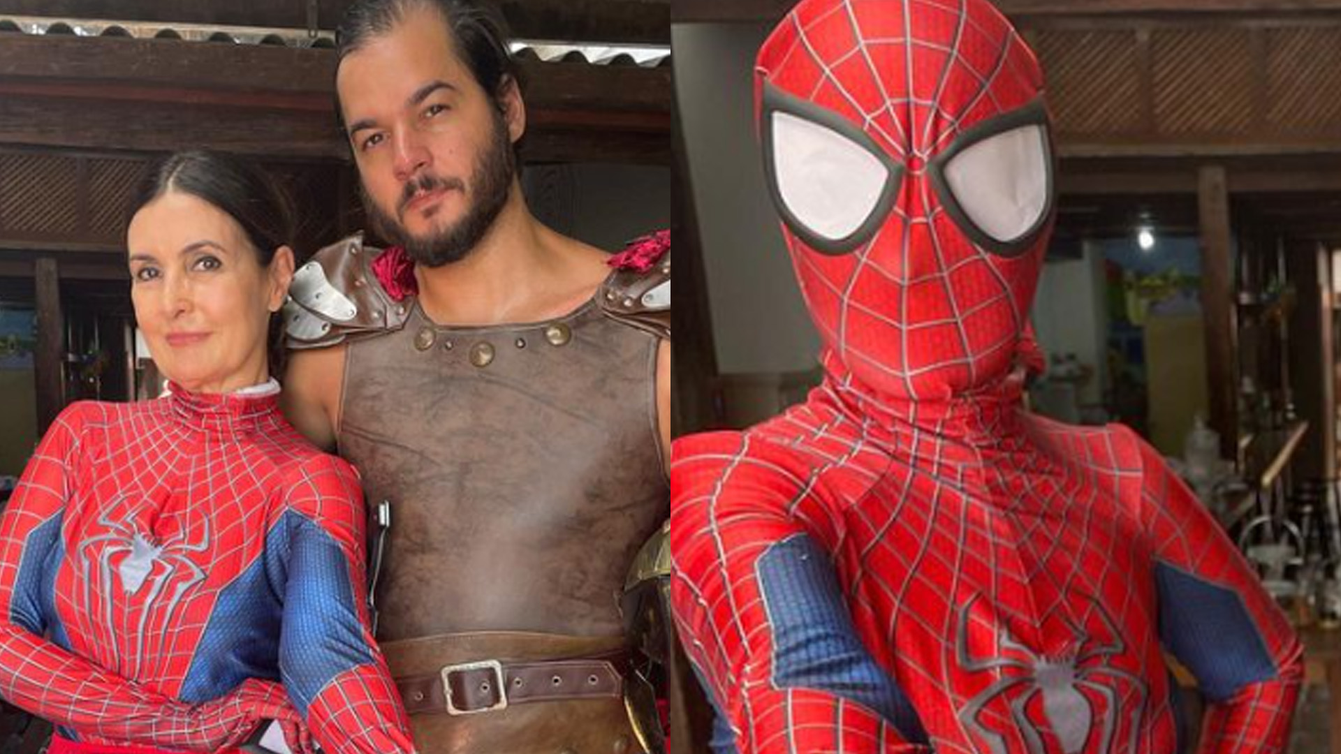 Disfarçada, Fátima Bernardes vira Mulher Aranha no Carnaval de Pernambuco: “Na gandaia”
