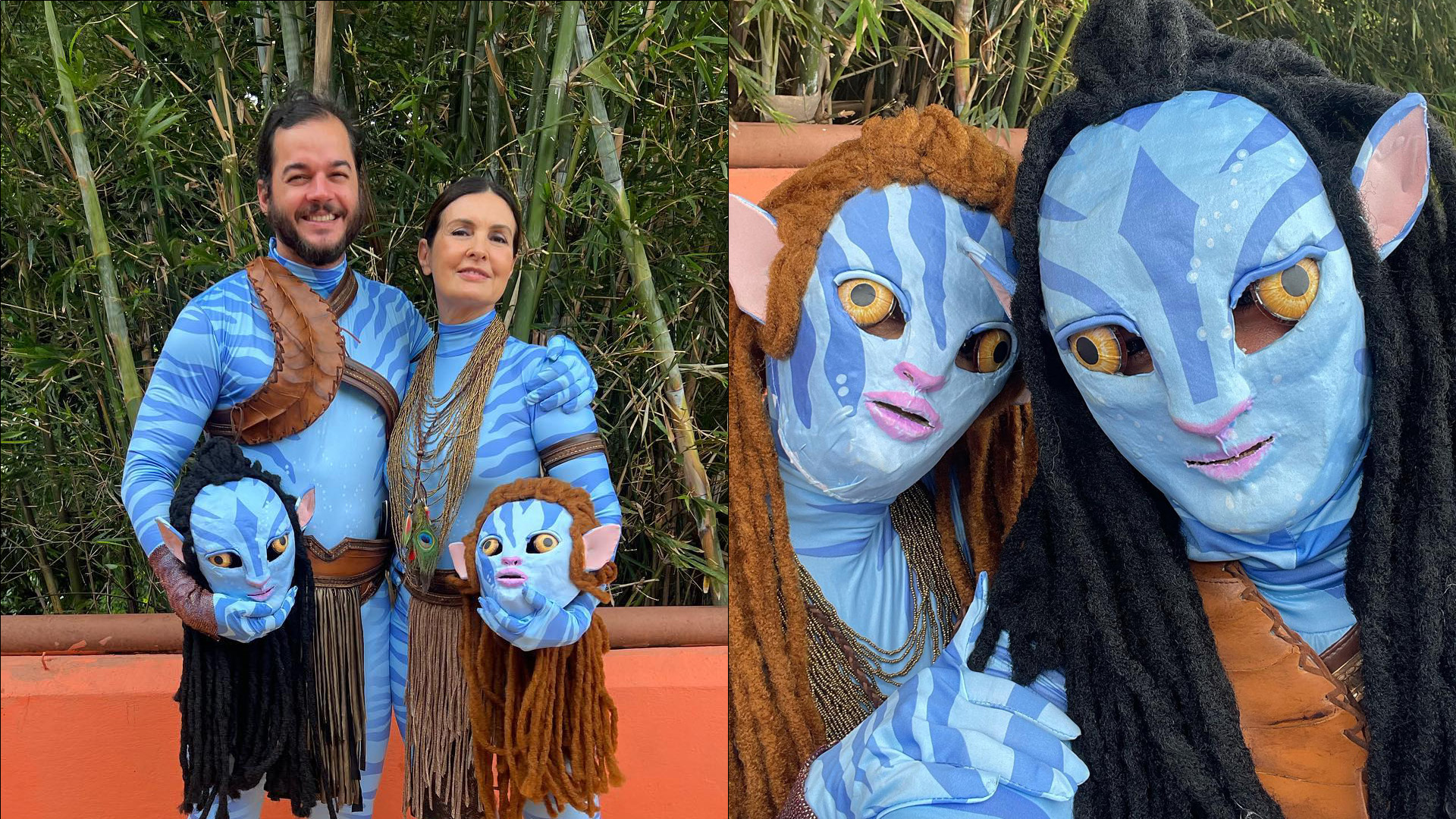 Fátima Bernardes se disfarça de Avatar para curtir Carnaval na rua: “Achei assustador”