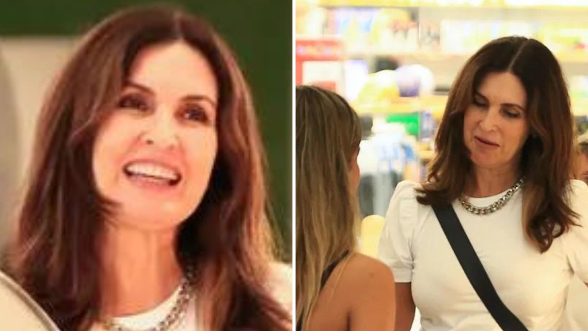 Fátima Bernardes surge com look elegante e é surpreendida por fãs em shopping no Rio