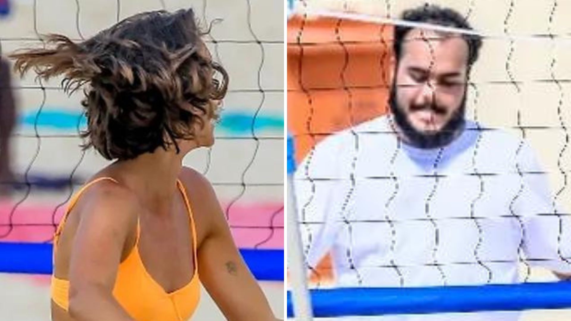 Filho de Preta Gil se joga no futevôlei com a namorada em praia no Rio de Janeiro