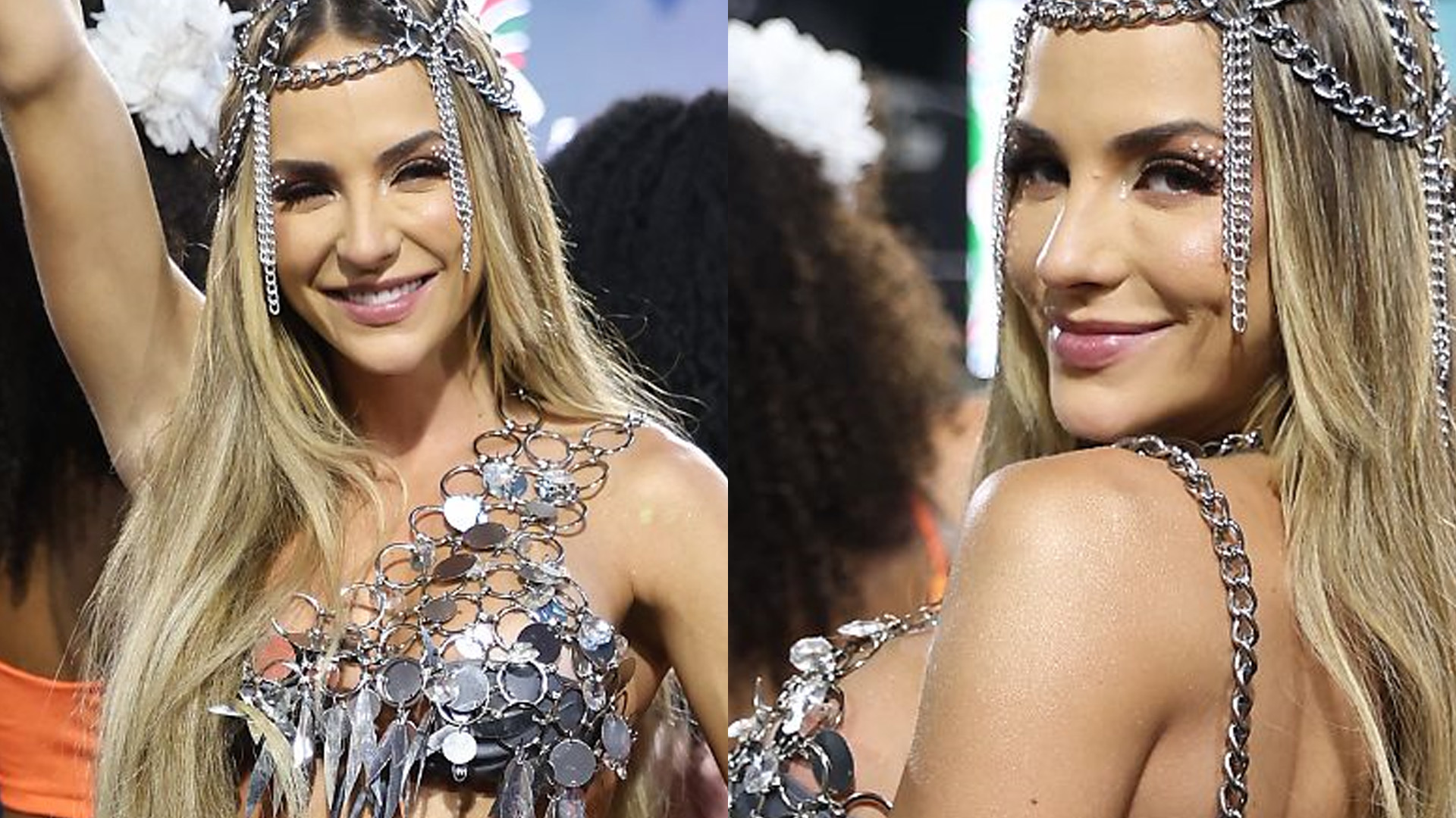 Ex-BBB Gabi Martins abusa da sorte com biquíni de ferro na Sapucaí: “Mulherão”