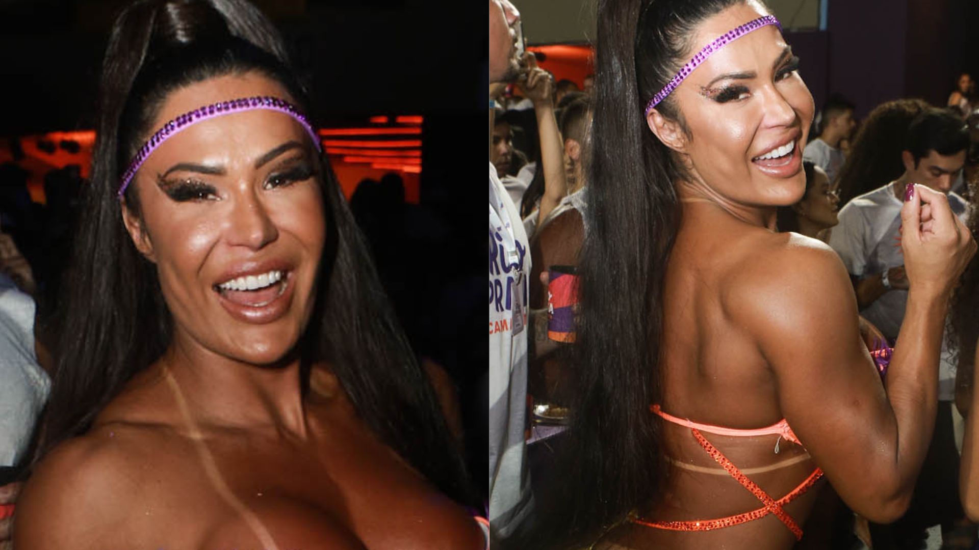 Ousada! Sem calcinha, Gracyanne Barbosa empina bumbum e atiça fãs na Sapucaí