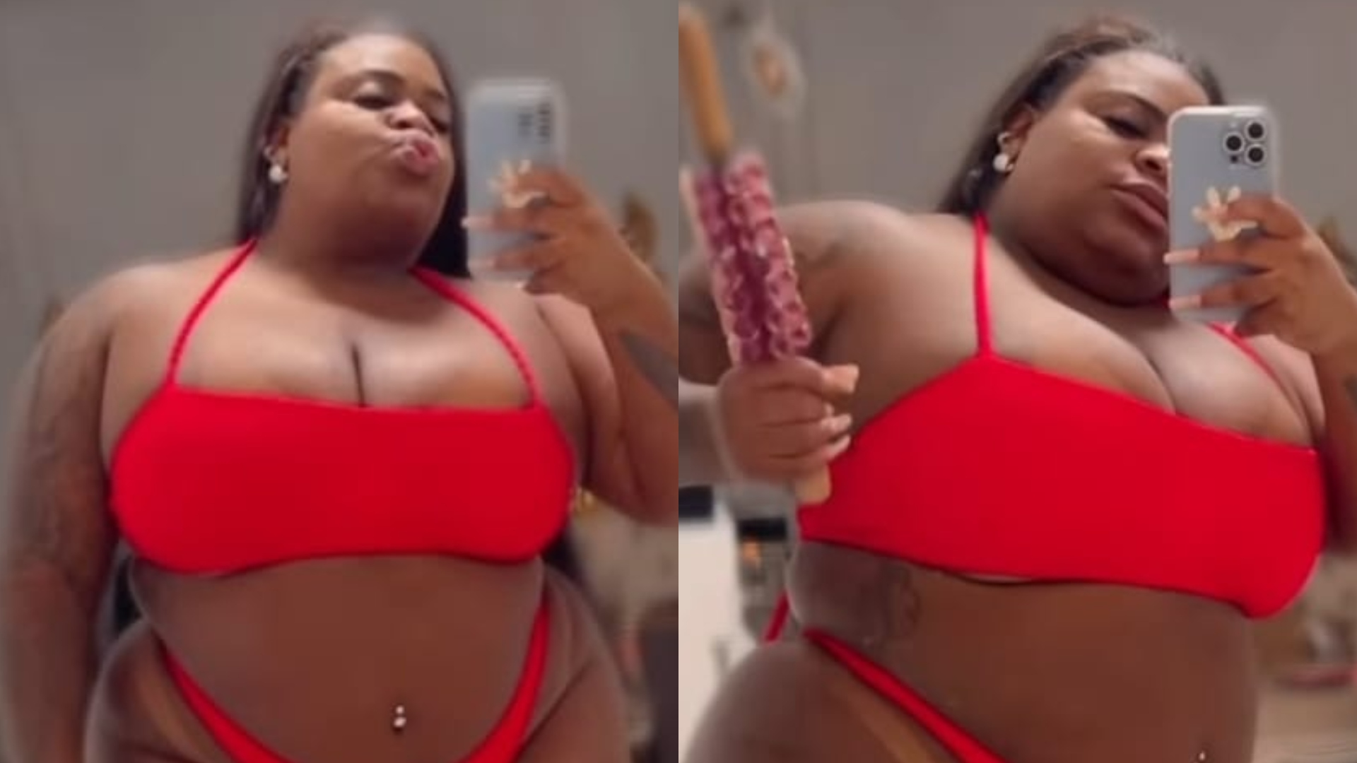Jojo Todynho aposta em biquíni fininho, empina bumbum e exibe corpão em frente ao espelho