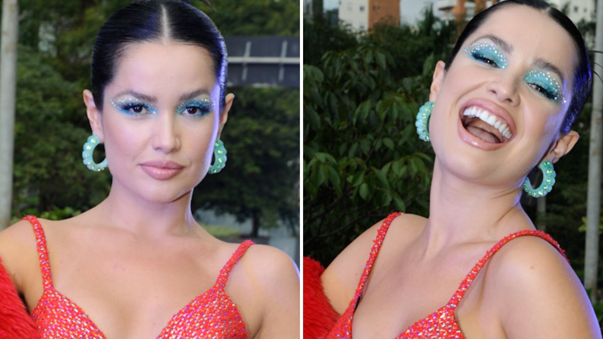 Em vestido apertado, Juliette Freire sensualiza com bojo de cone em bloquinho de Carnaval