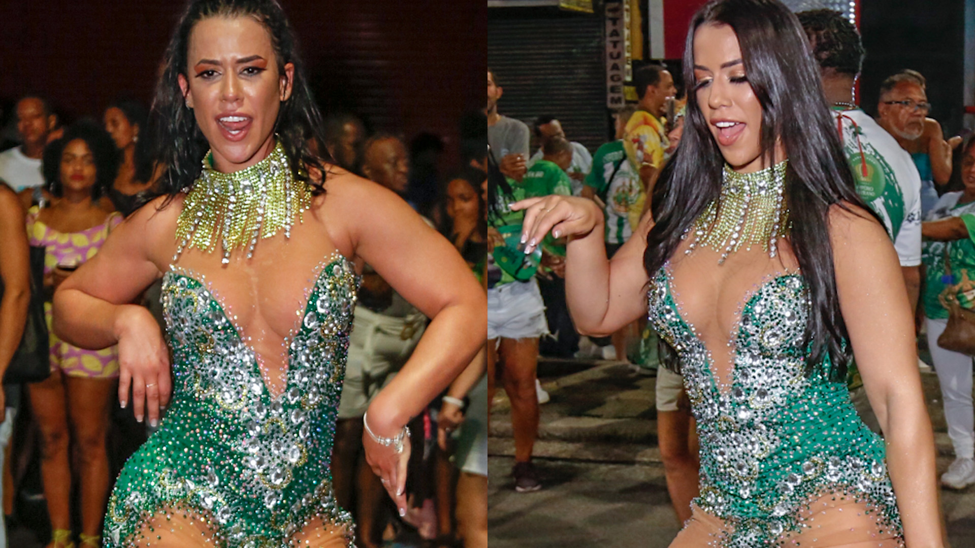 Ex-BBB Larissa Tomásia ostenta coxas de atleta e virilha sarada em ensaio da Império Serrano