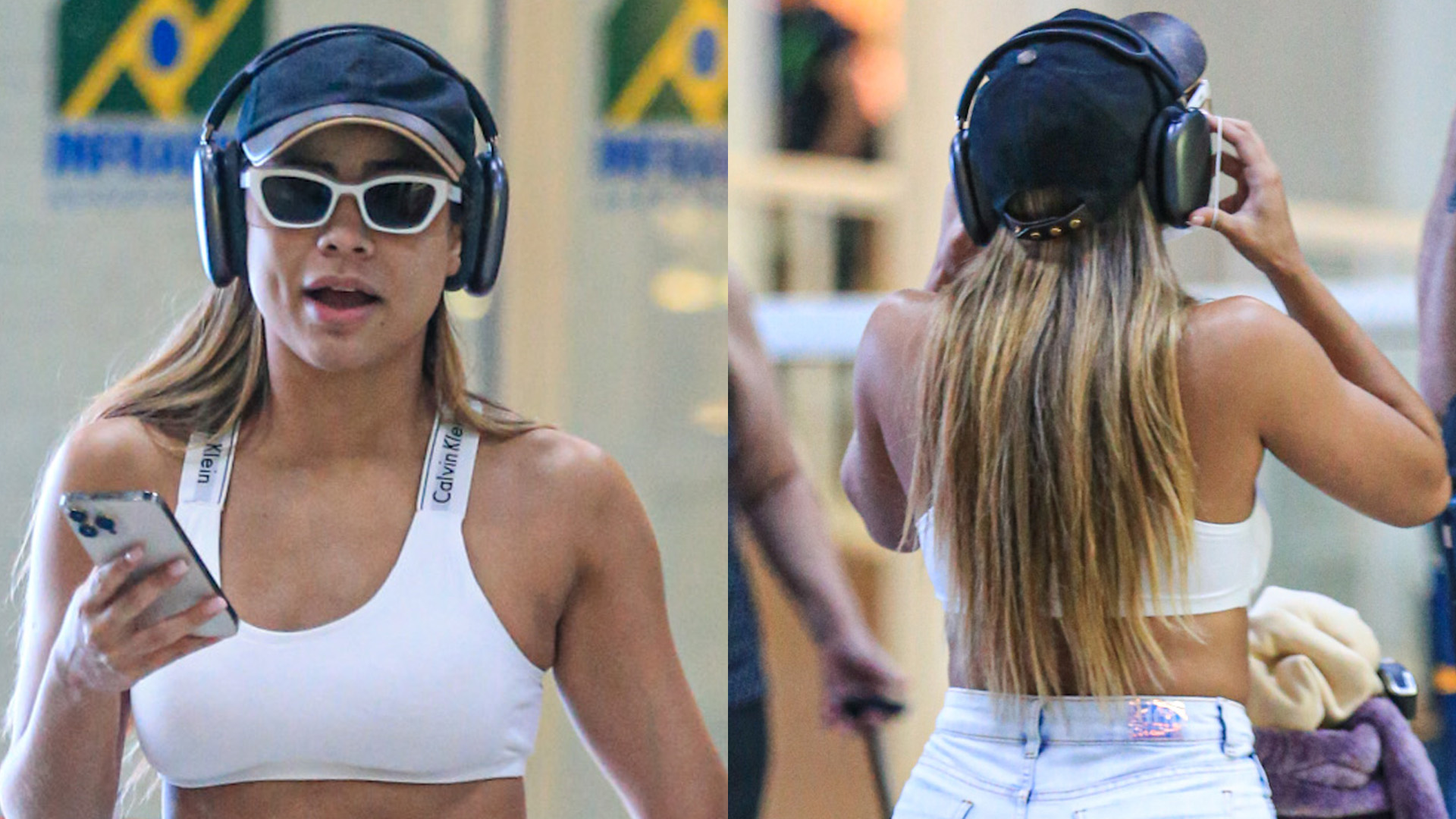 De top e shortinho, Lexa atrai olhares com corpo escultural no aeroporto