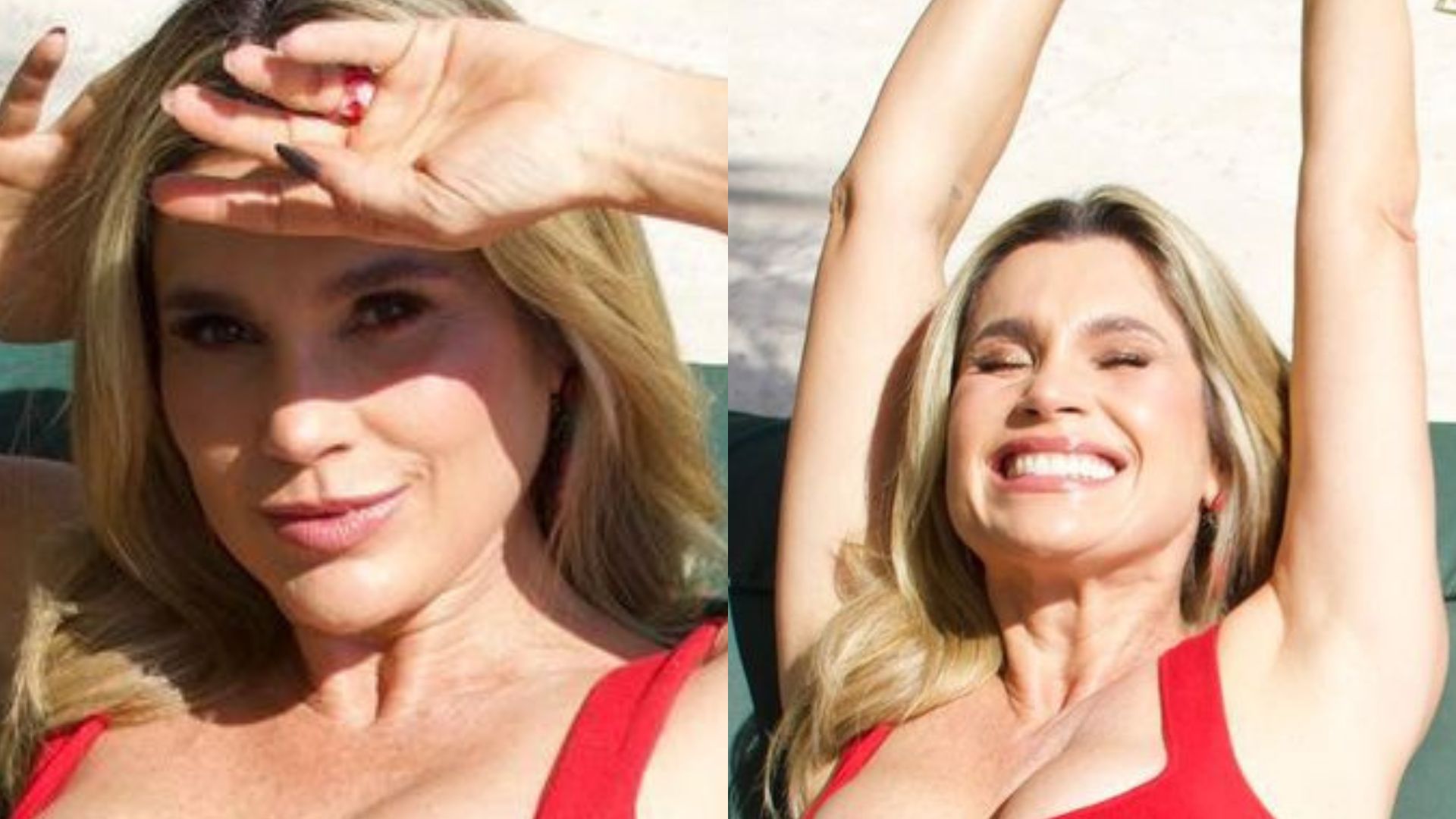 De cropped, Flávia Alessandra quase deixa seios saltarem e fãs babam: “Perfeição divina”