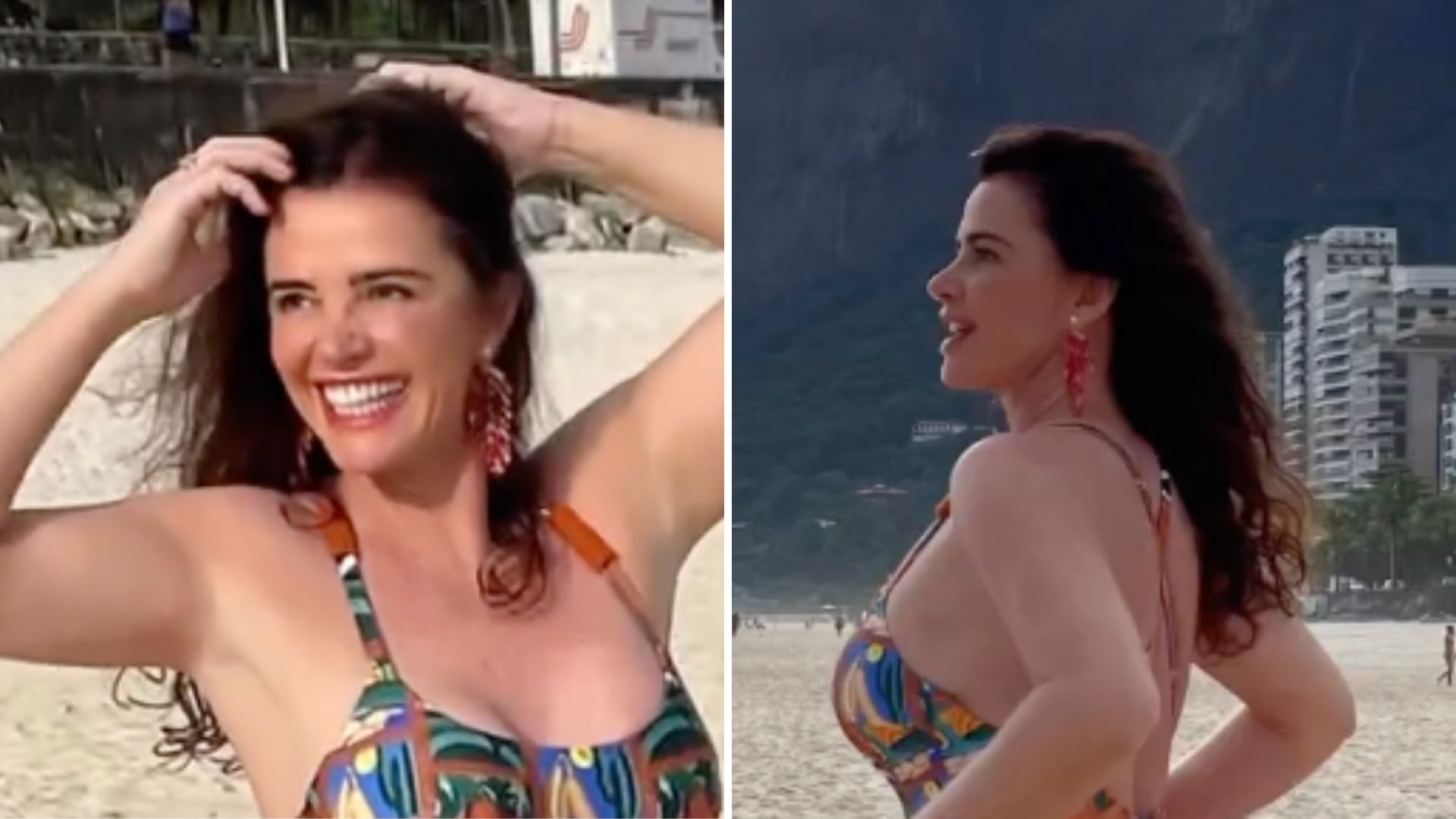 Luma de Oliveira reaparece aos 58 anos de maiô cavado: “Igual você não tem”