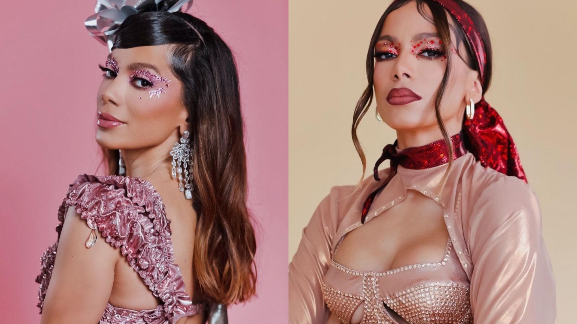 Delineados e brilho: Confira dicas de maquiagem usadas por Anitta para arrasar no Carnaval