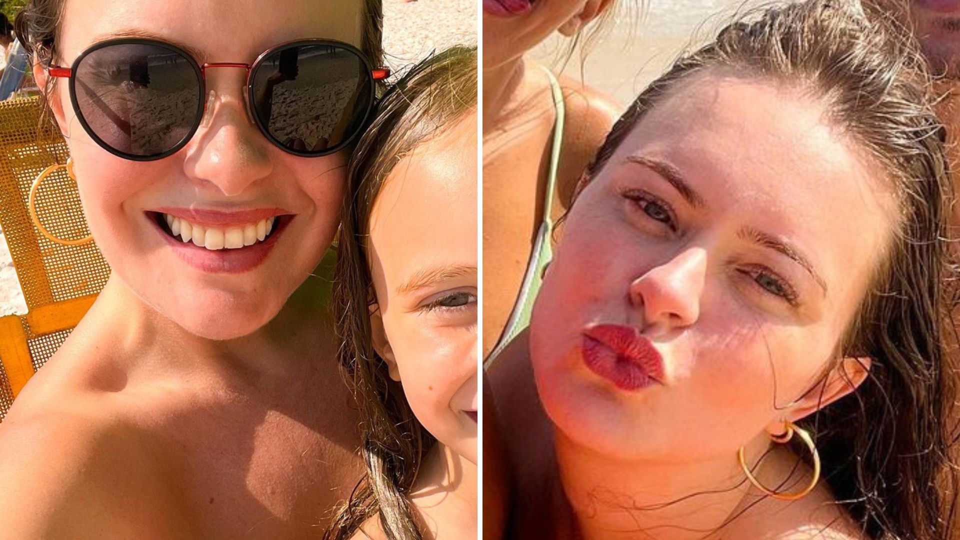 Mari Bridi arrasa em praia com biquíni deslumbrante combinando com a filha: “Deusa”