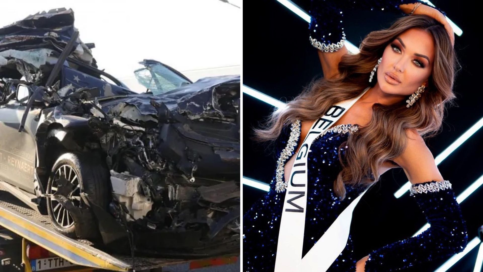 Miss Bélgica 2022 sofre acidente de carro gravíssimo: “Choque muito violento”