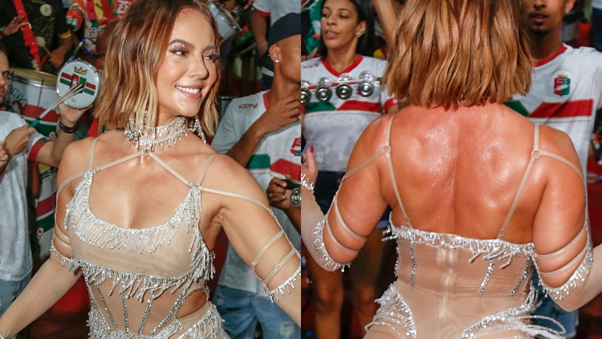 Paolla Oliveira arrasa com look transparente em noite de samba e não esconde nada