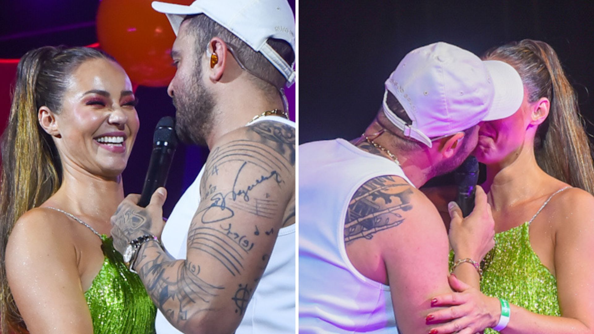 Pegou fogo! Paolla Oliveira invade show de Diogo Nogueira e protagoniza cenas quentes