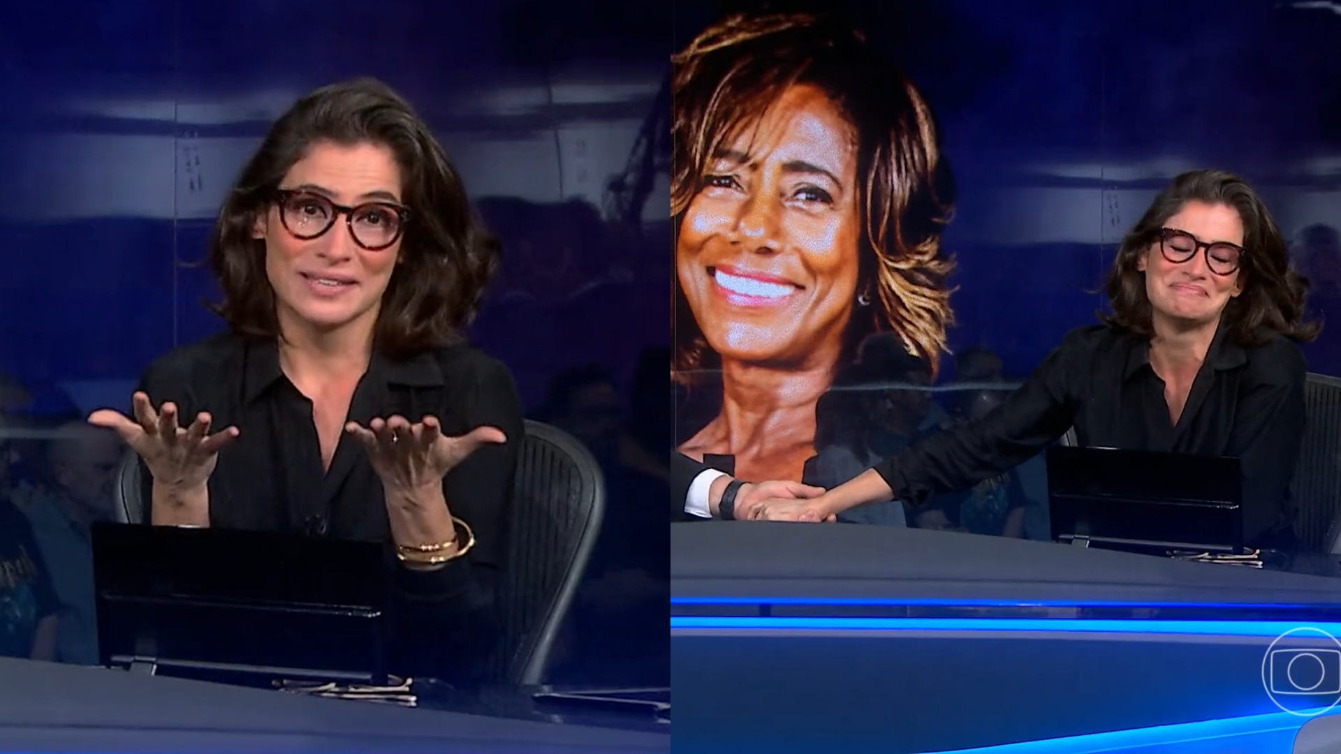 Renata Vasconcellos cai no choro ao vivo em homenagem à Glória Maria: “A gente tentou”
