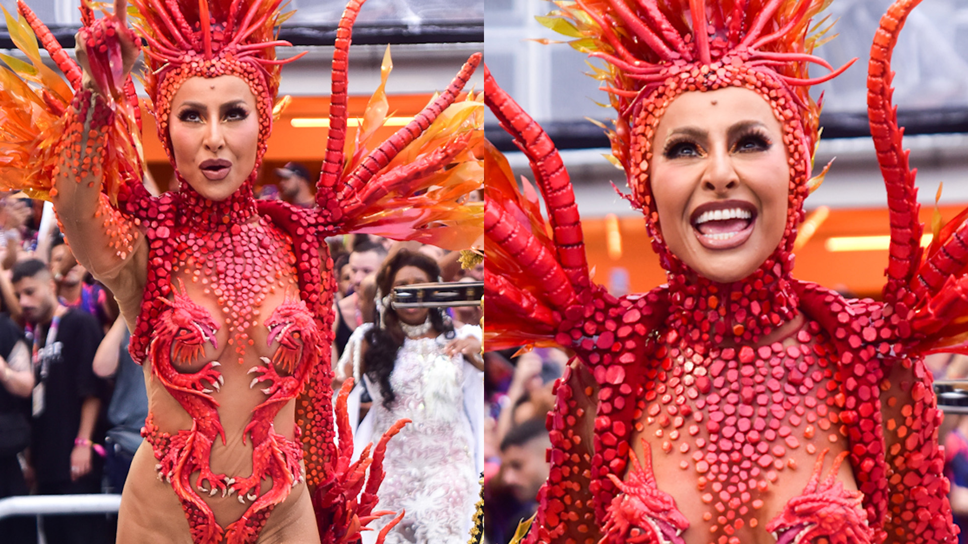 Pegando fogo! Sabrina Sato vira dragão em desfile da Gaviões da Fiel e fantasia fica no limite
