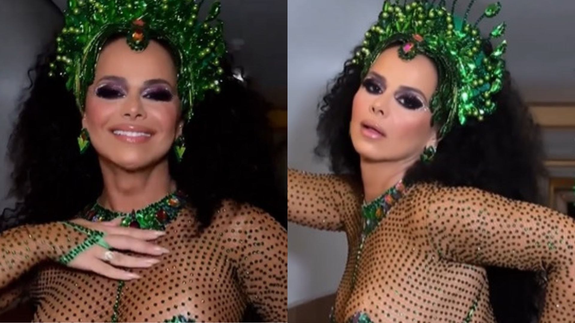 De look transparente, Viviane Araújo não cobre quase nada e enlouquece fãs: “Gostosa”