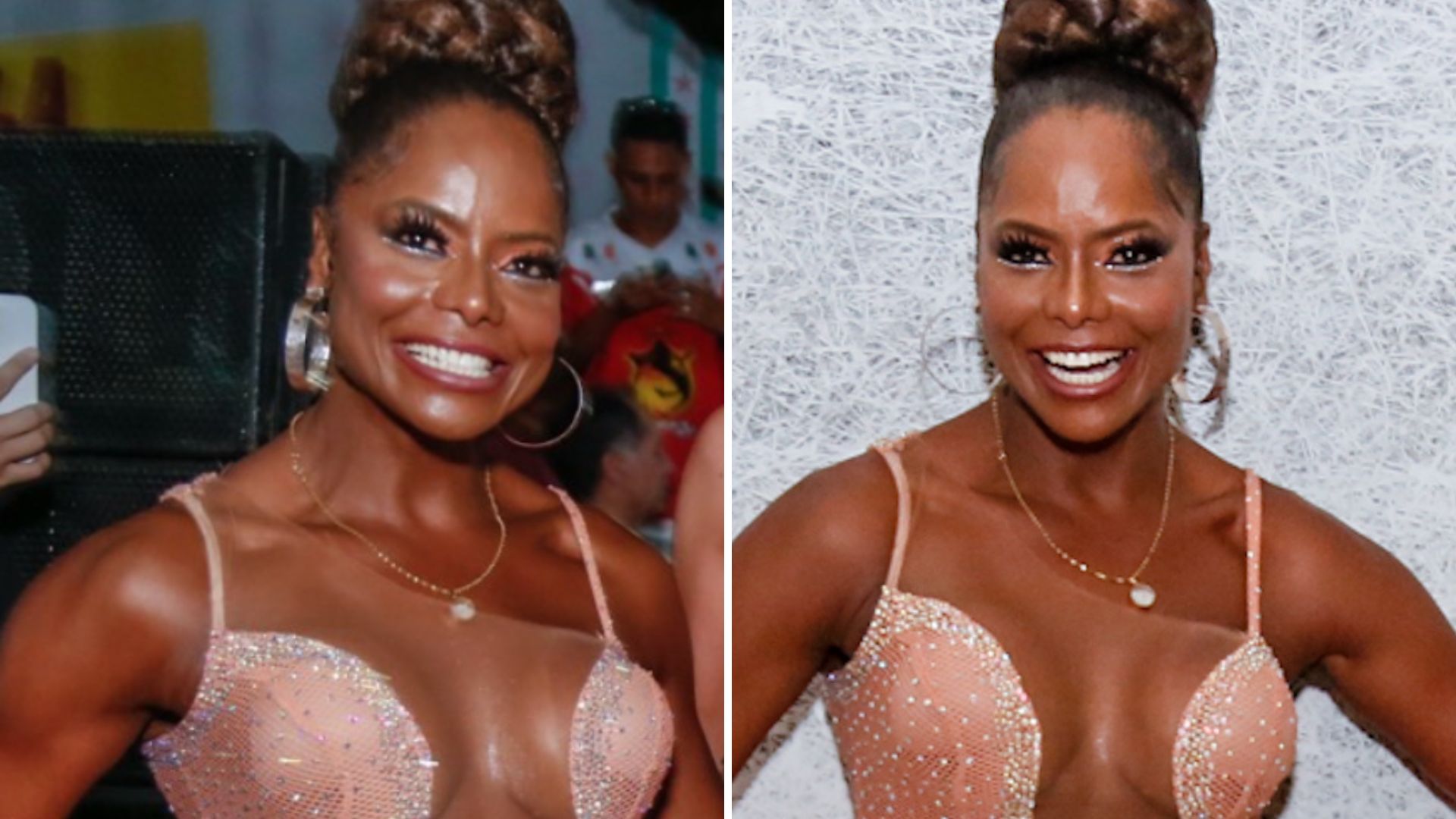 Adriana Bombom cobre só o essencial e exibe corpo supermusculoso: “Escândalo”
