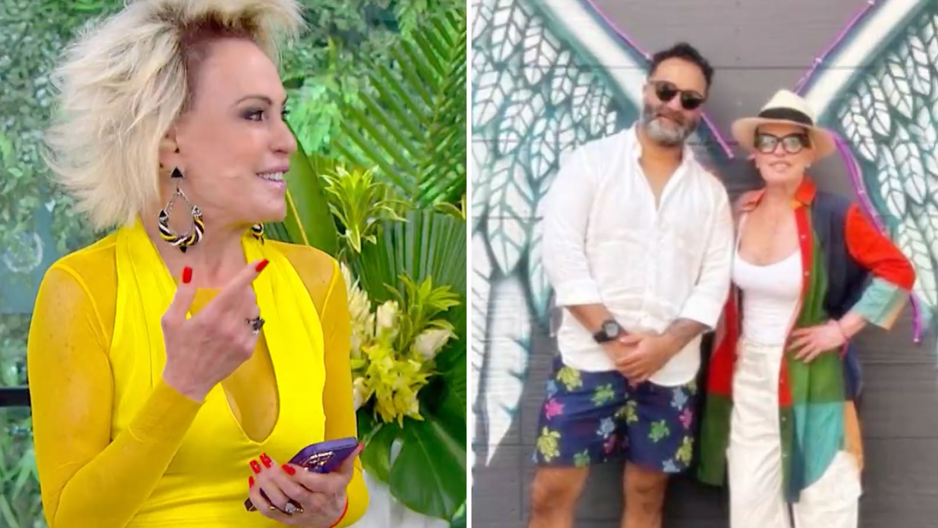 Ana Maria Braga apresenta novo namorado ao vivo e manda indireta: “Só conhece viajando”
