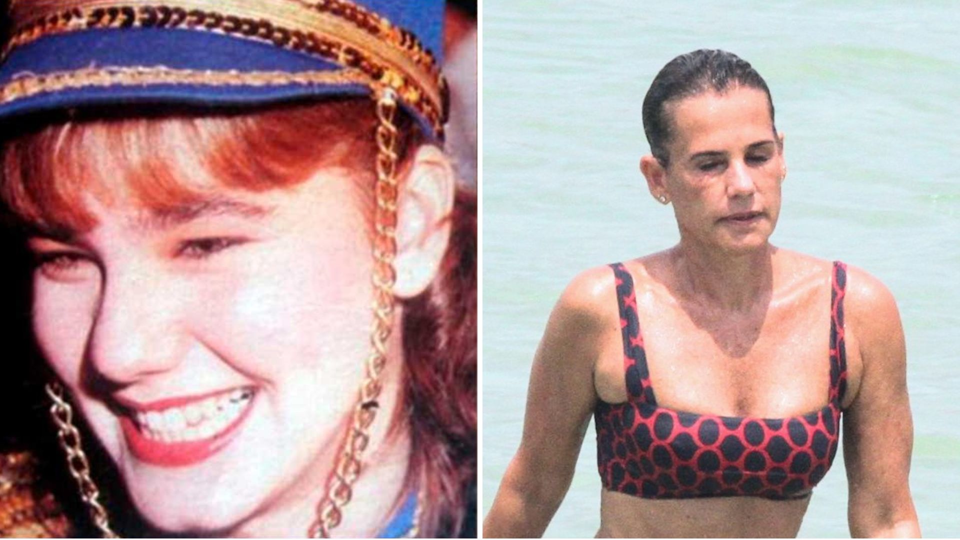 Primeira paquita, Andrea Veiga é flagrada de biquíni e exibe corpaço aos 53 anos